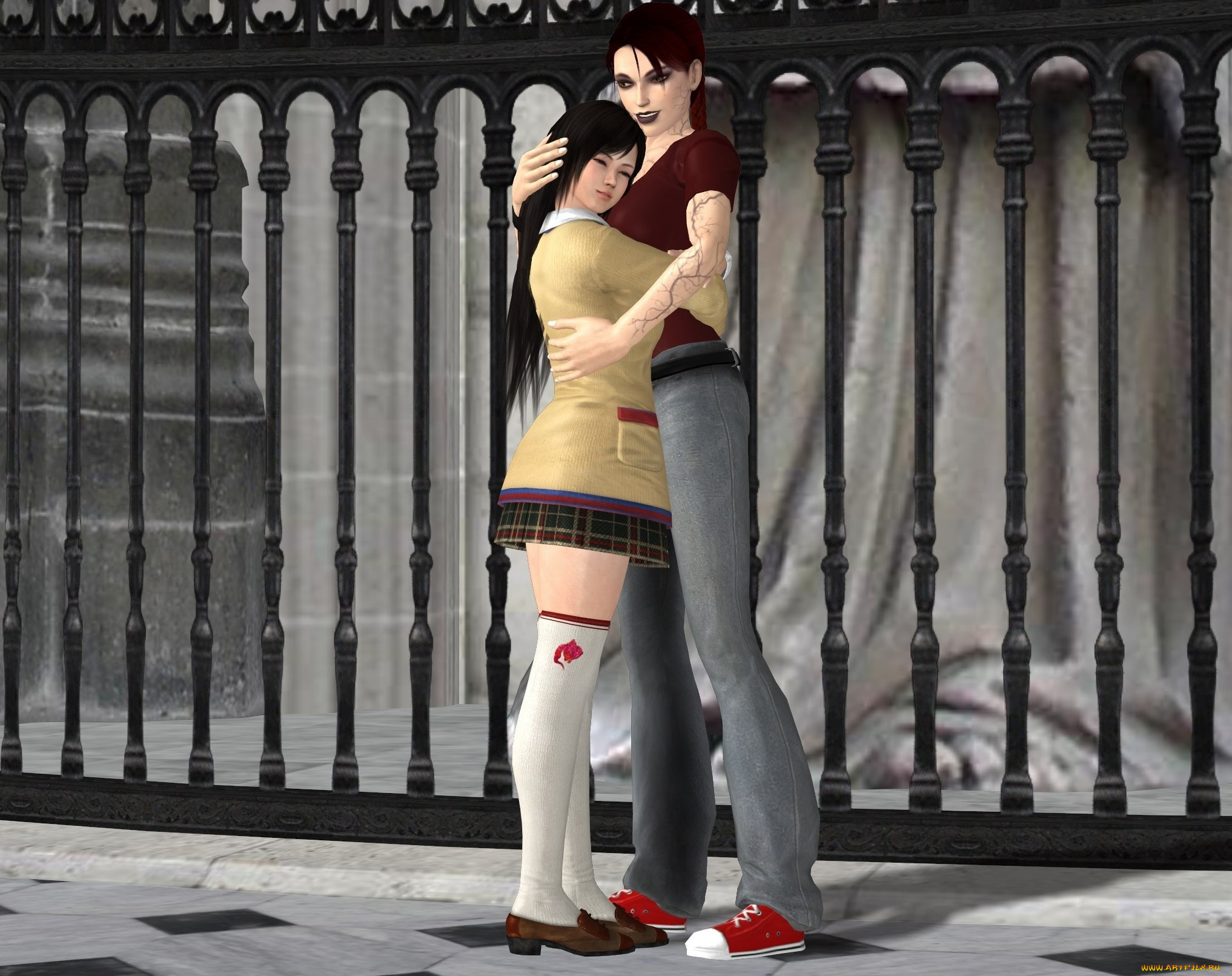 3д, графика, фантазия, , fantasy, девушки, взгляд, фон