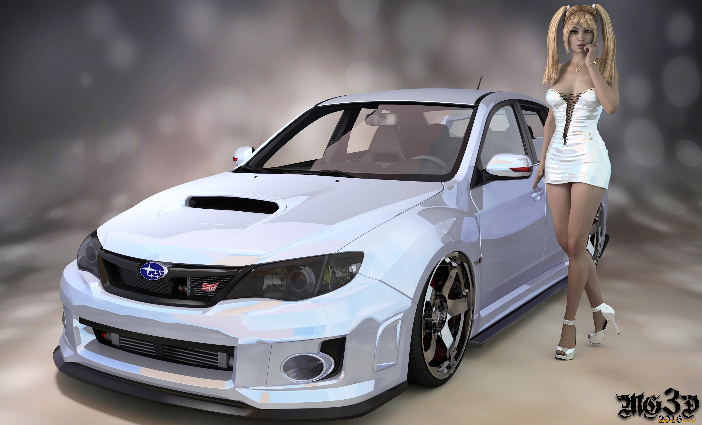 3д, графика, люди-авто, мото, , people-, car, , , moto, взгляд, девушка, автомобиль, фон