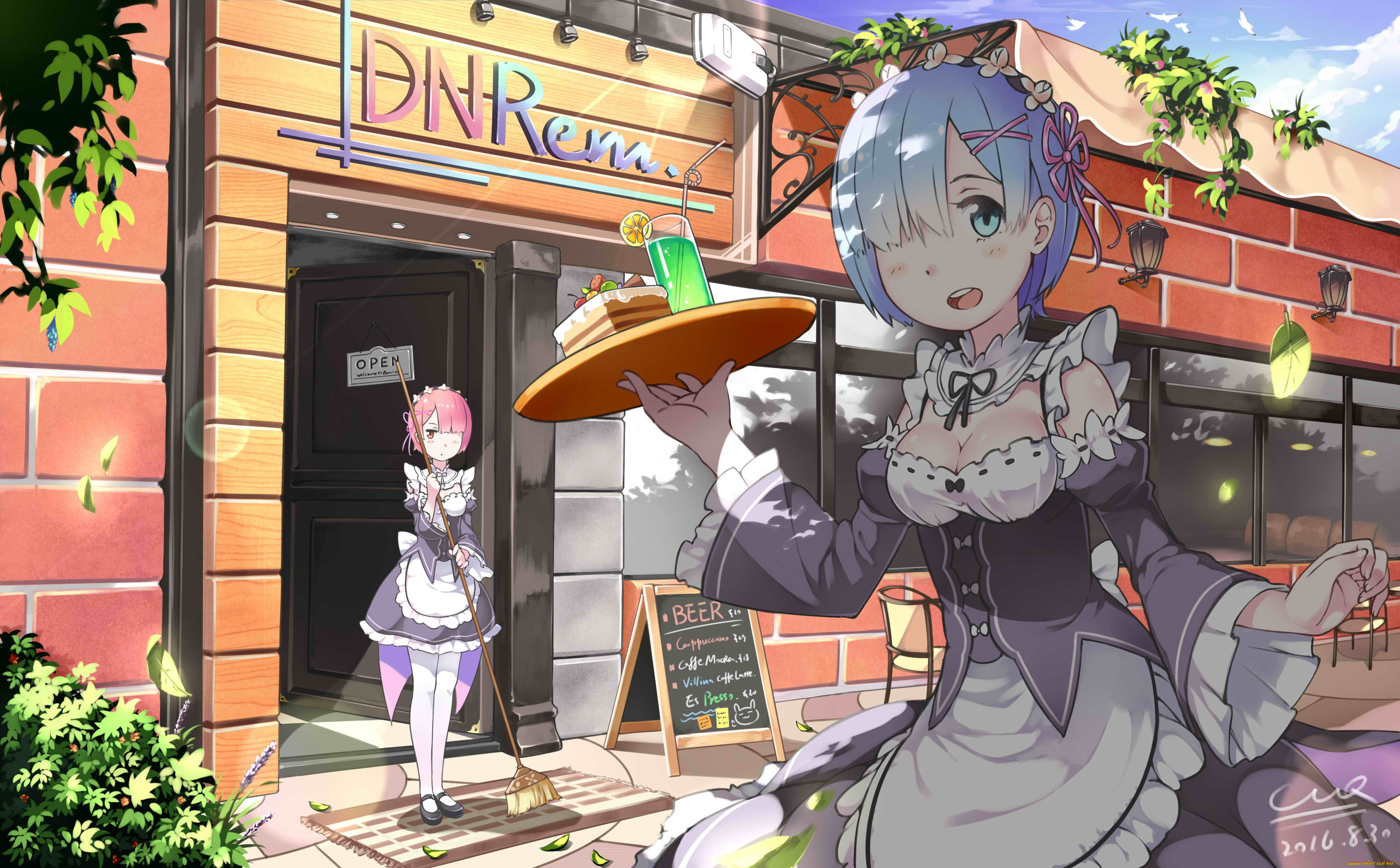 аниме, re, , zero, kara, hajimeru, isekai, seikatsu, rem, ram