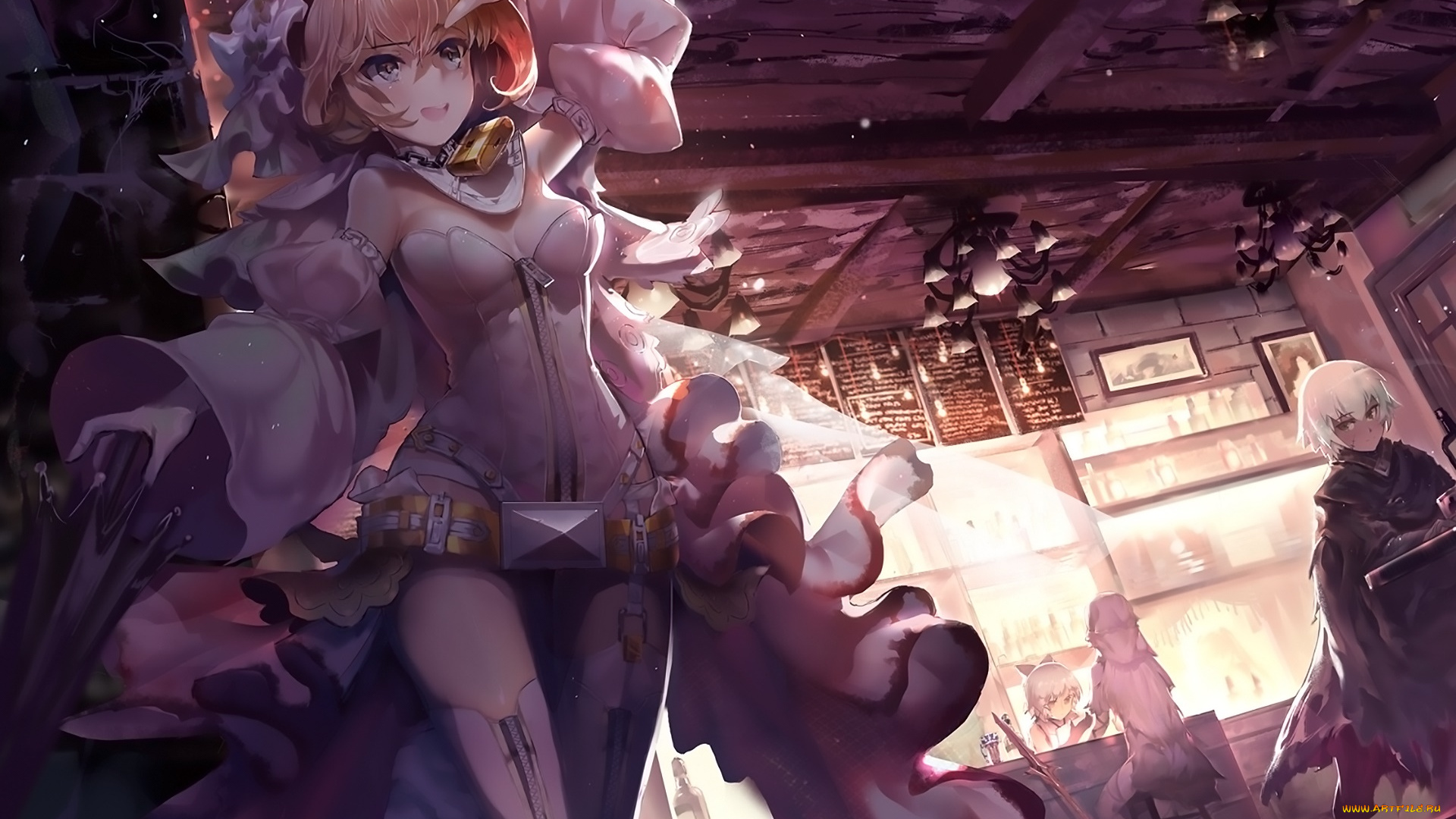 аниме, fate, stay, night, девушка, взгляд, фон