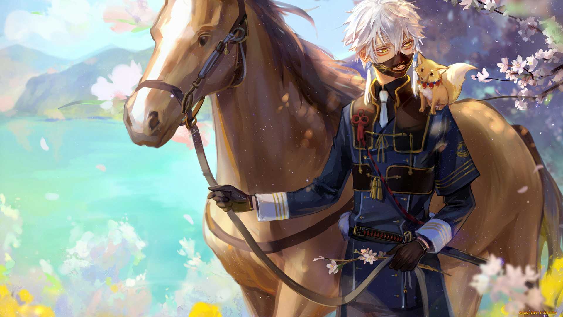 аниме, touken, ranbu, танец, мечей