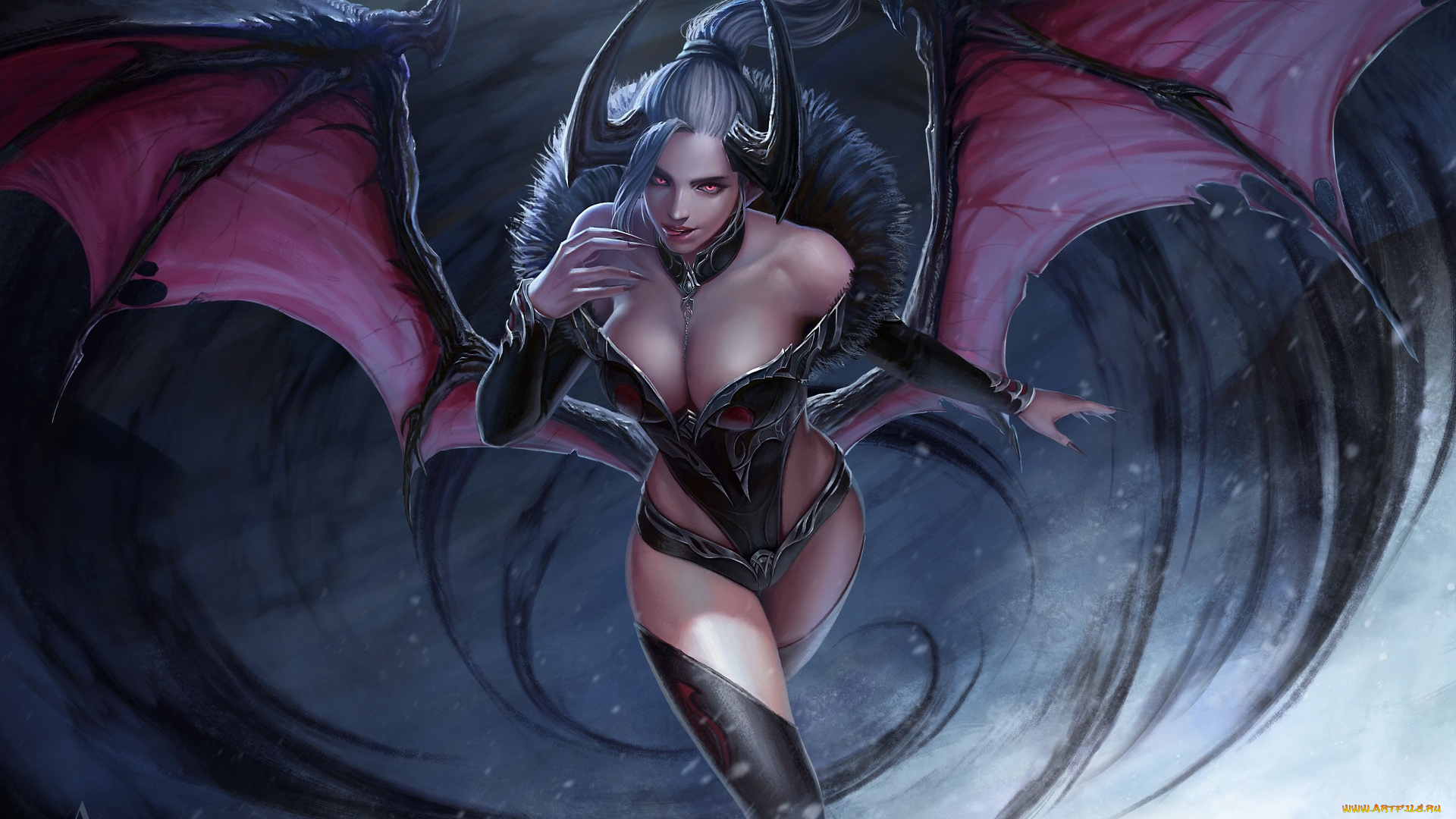 фэнтези, демоны, арт, крылья, arang