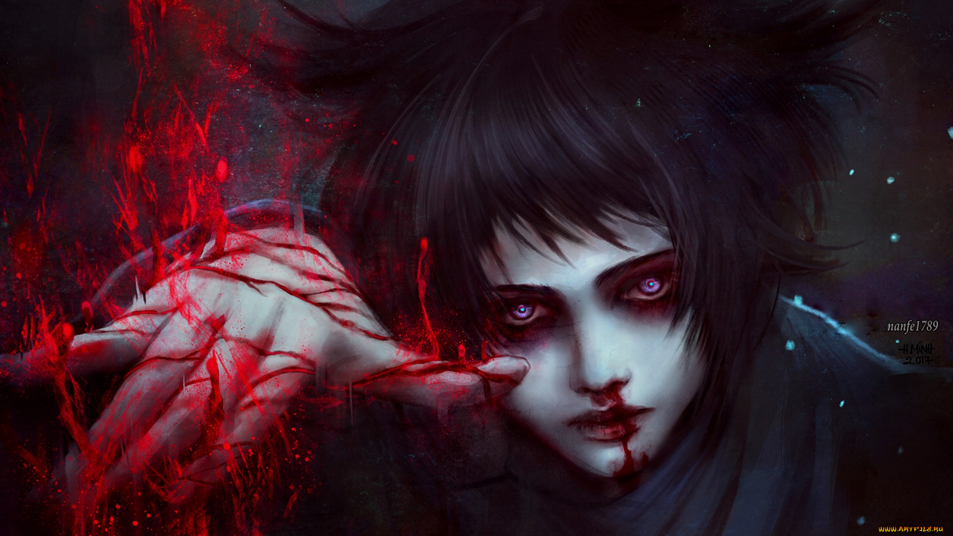 фэнтези, вампиры, парень