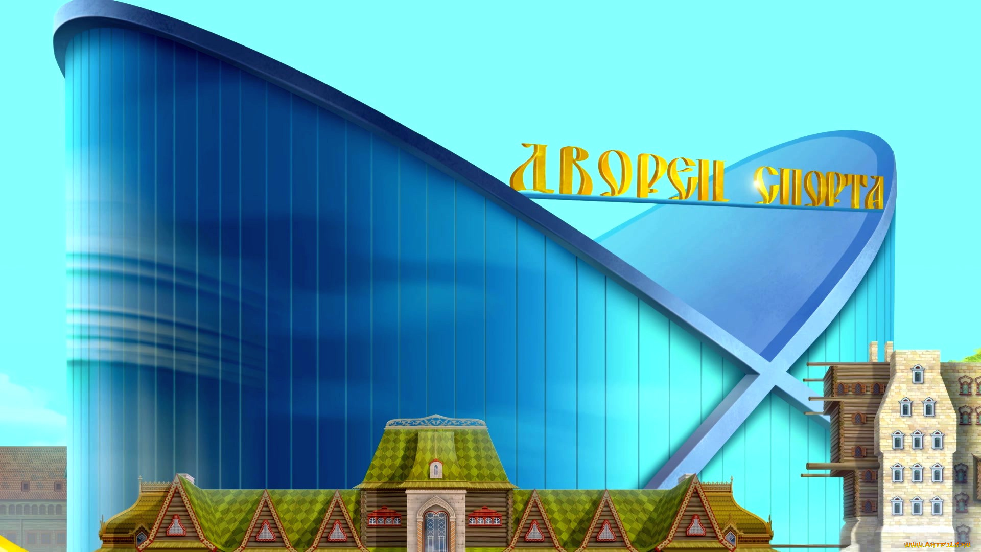 рисованное, города, здание