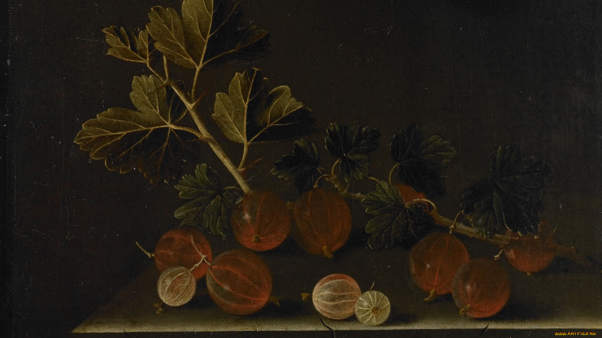 рисованное, живопись, ягоды, картина, натюрморт