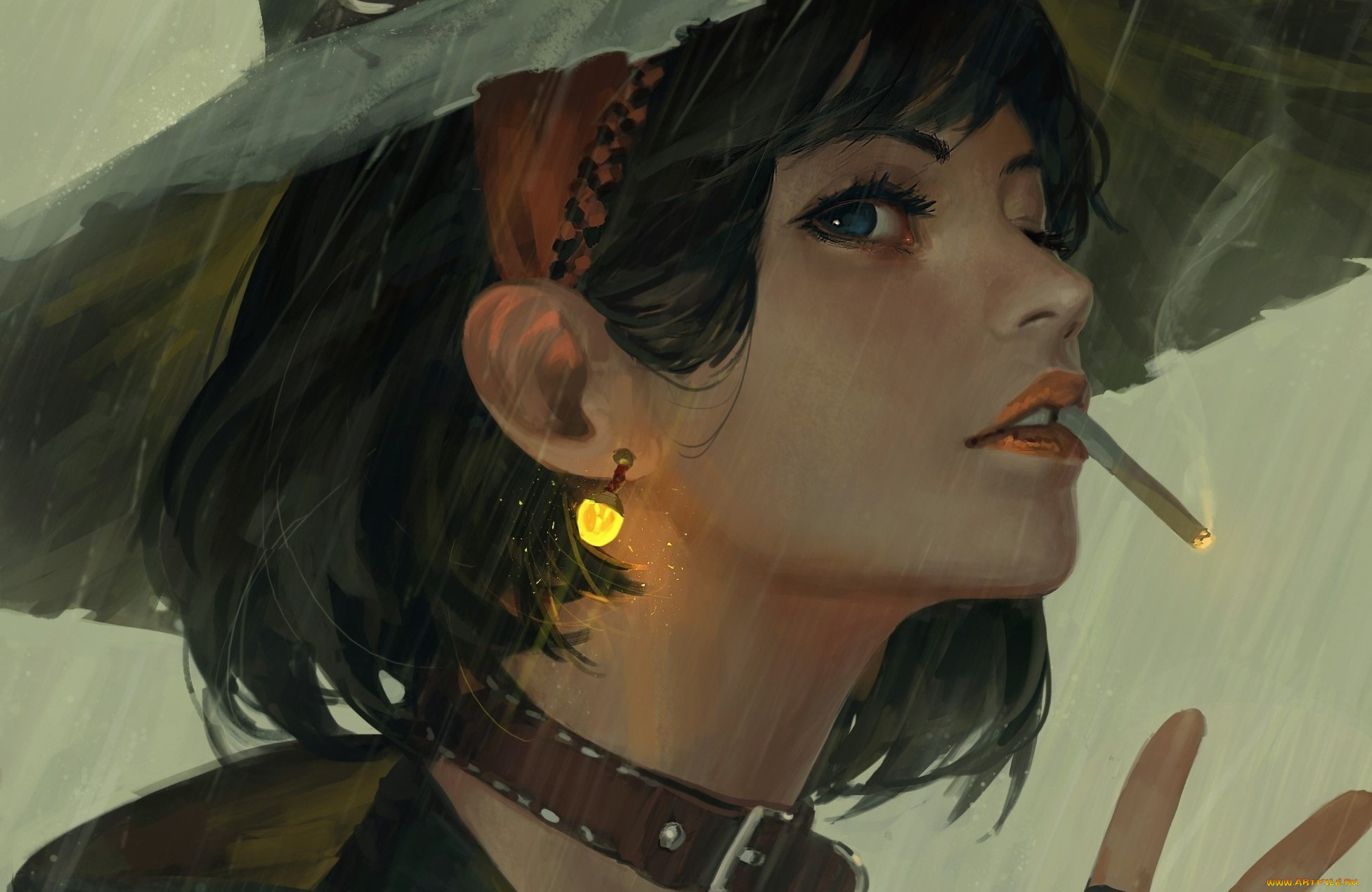 рисованное, люди, фон, девушка, взгляд