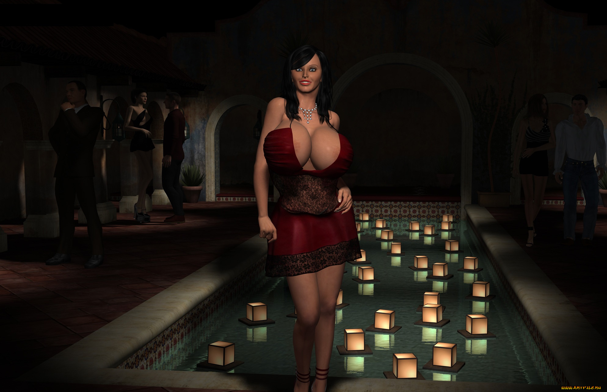 3д, графика, люди, , people, взгляд, фон, девушка