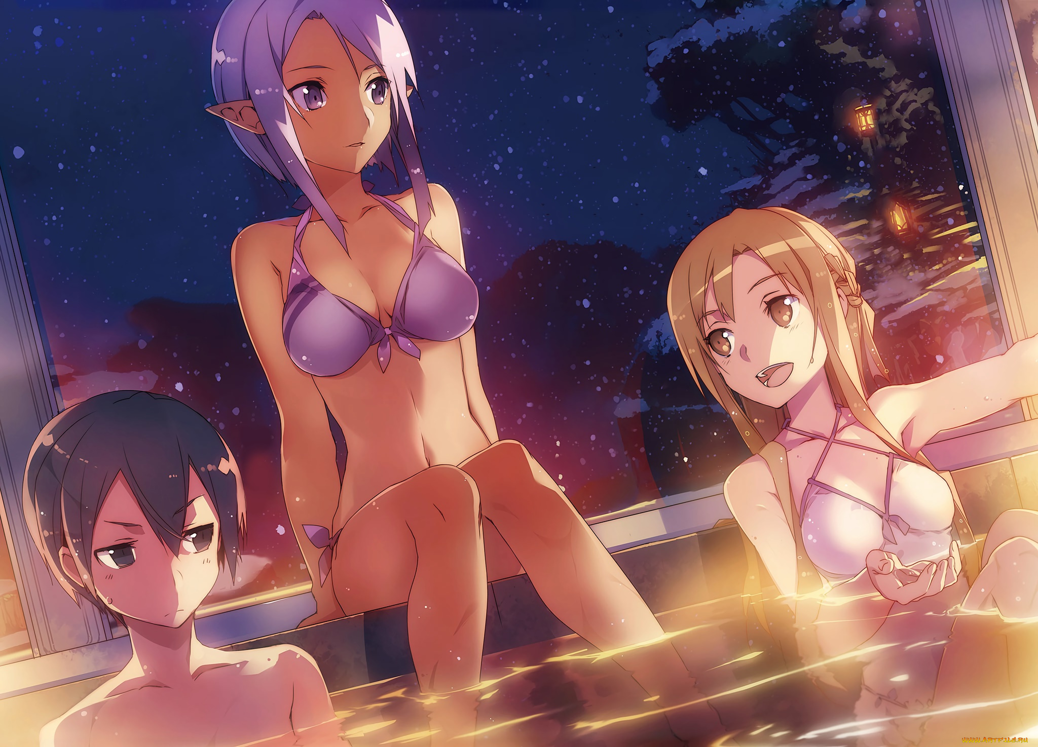 аниме, sword, art, online, фон, взгляд, девушки