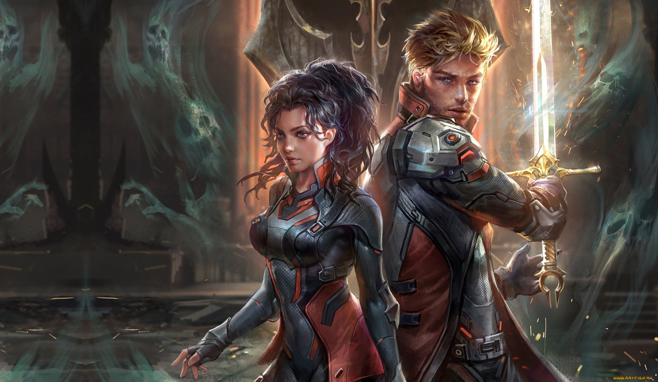 фэнтези, люди, realm, of, darkness, illustrator, арт, jeremy, chong