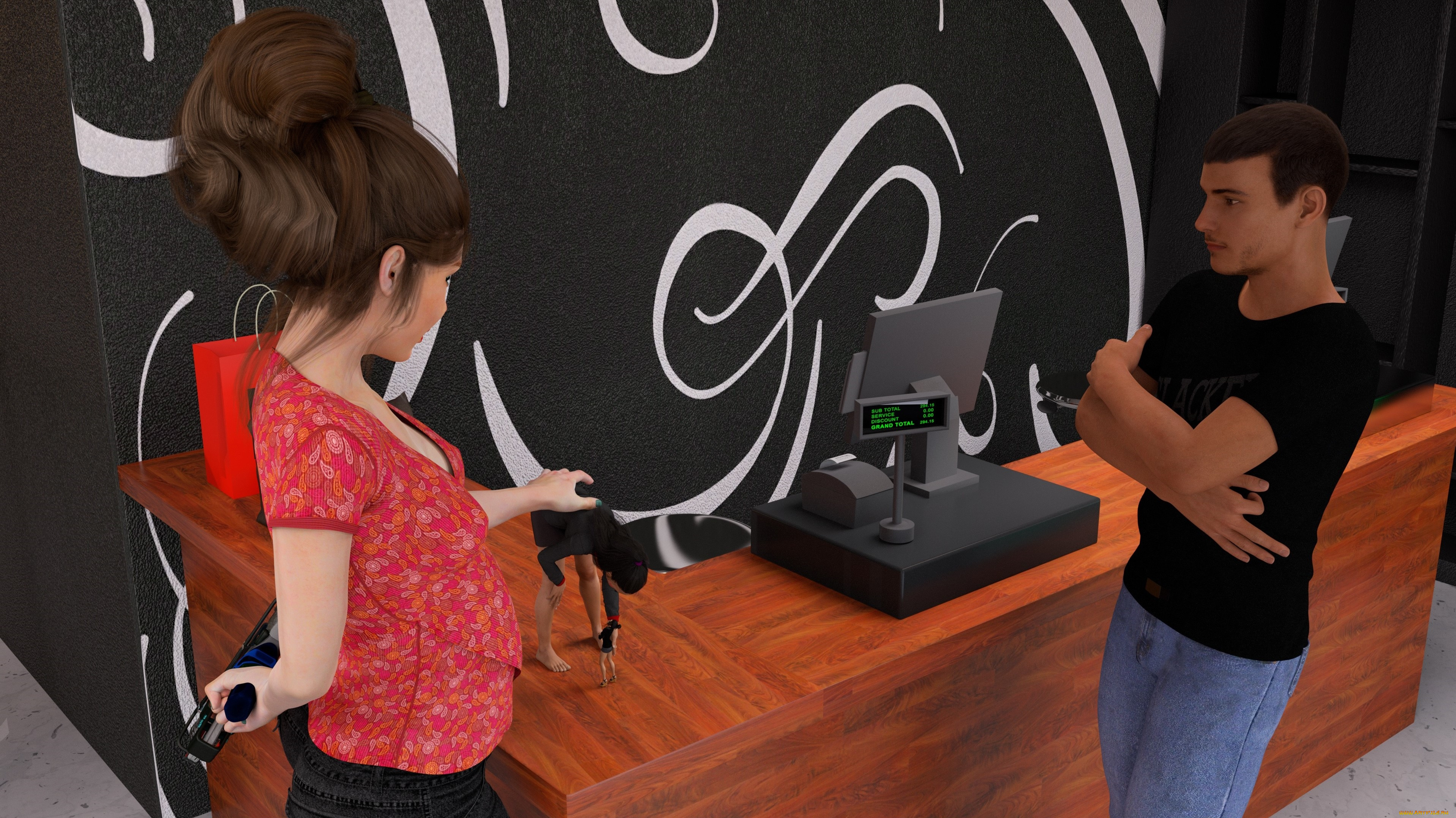 3д, графика, фантазия, , fantasy, девушки, взгляд, фон