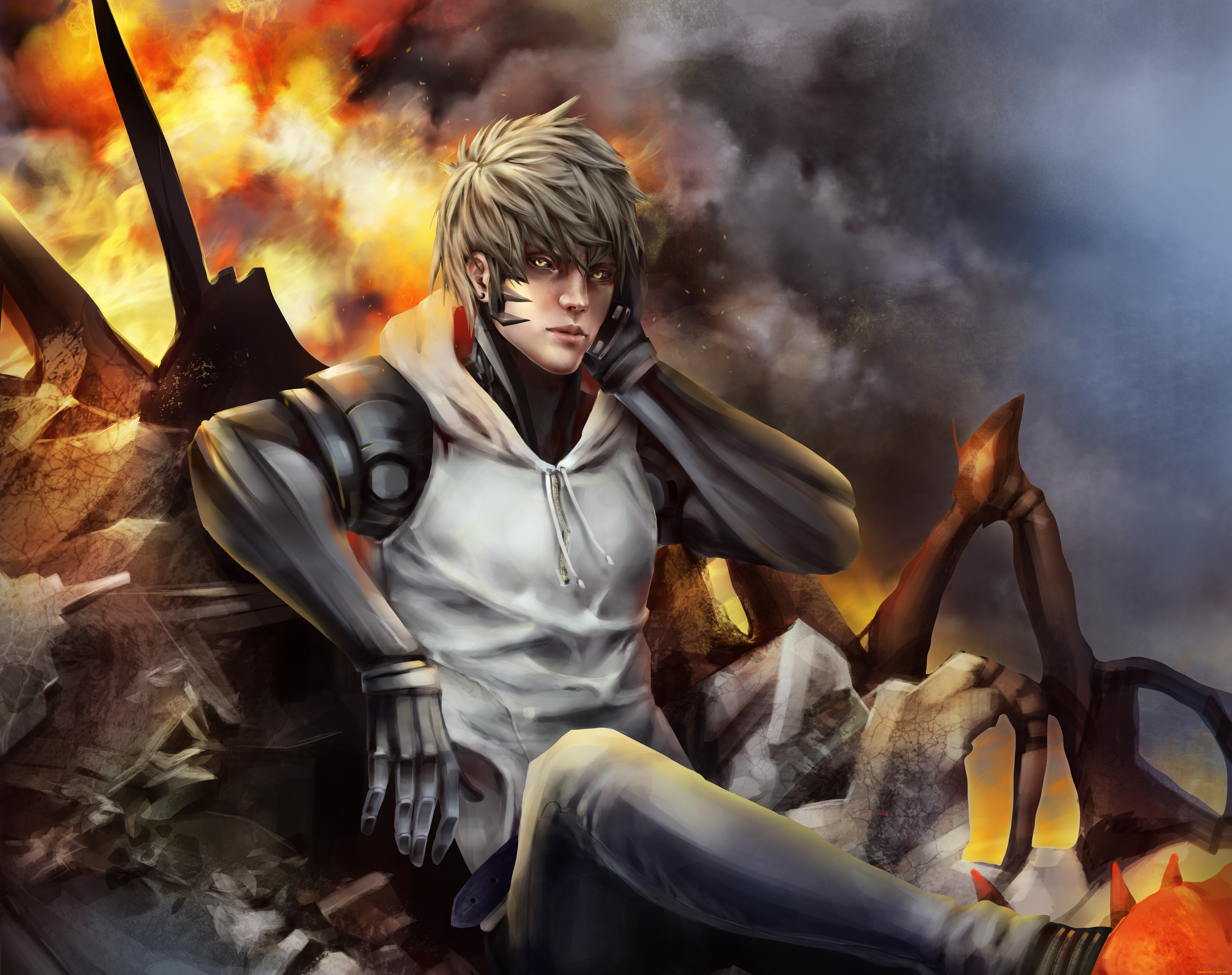 аниме, one, punch, man, генос