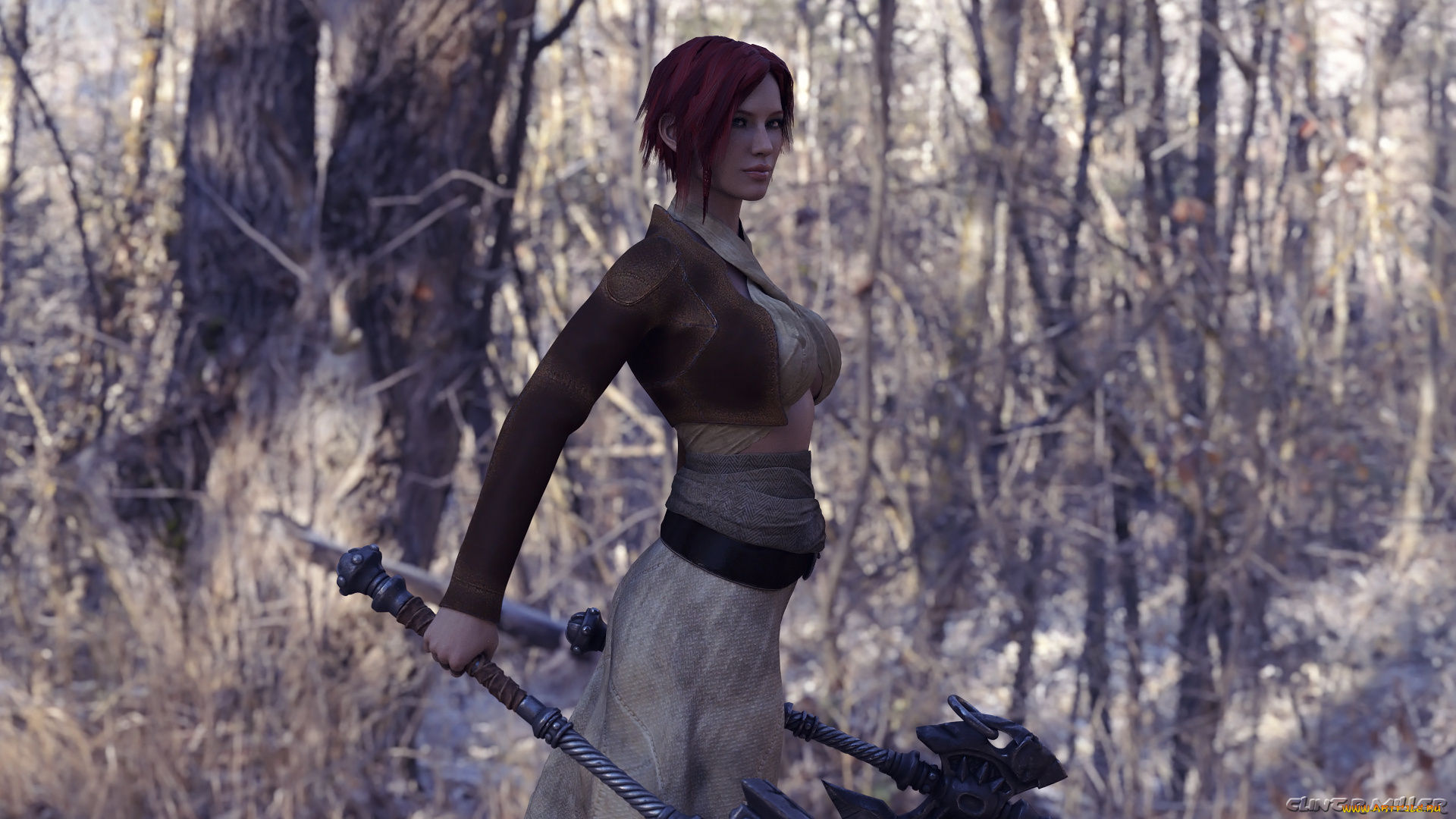 3д, графика, фантазия, , fantasy, фон, девушка, взгляд