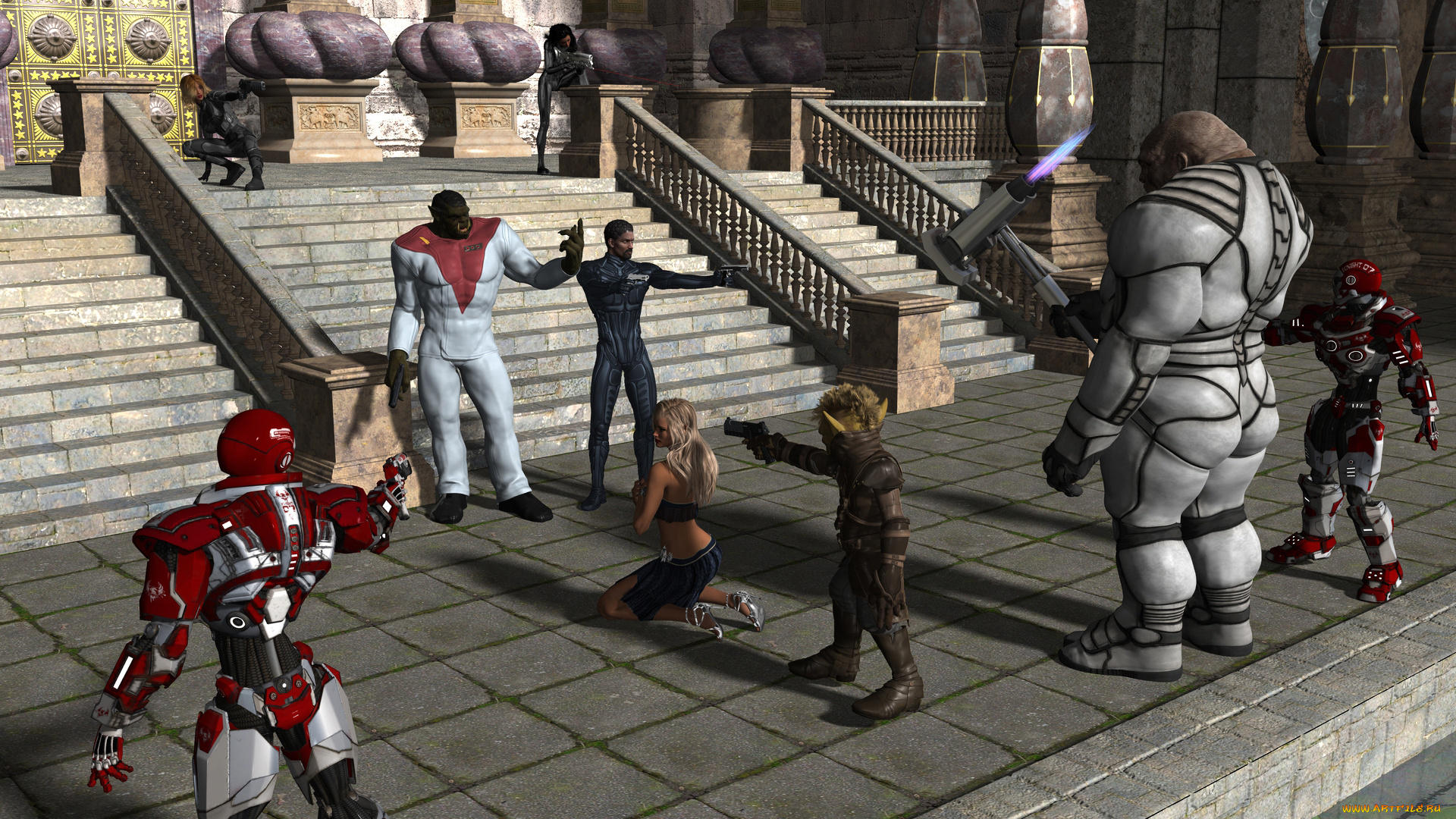 3д, графика, фантазия, , fantasy, фон, взгляд, девушки