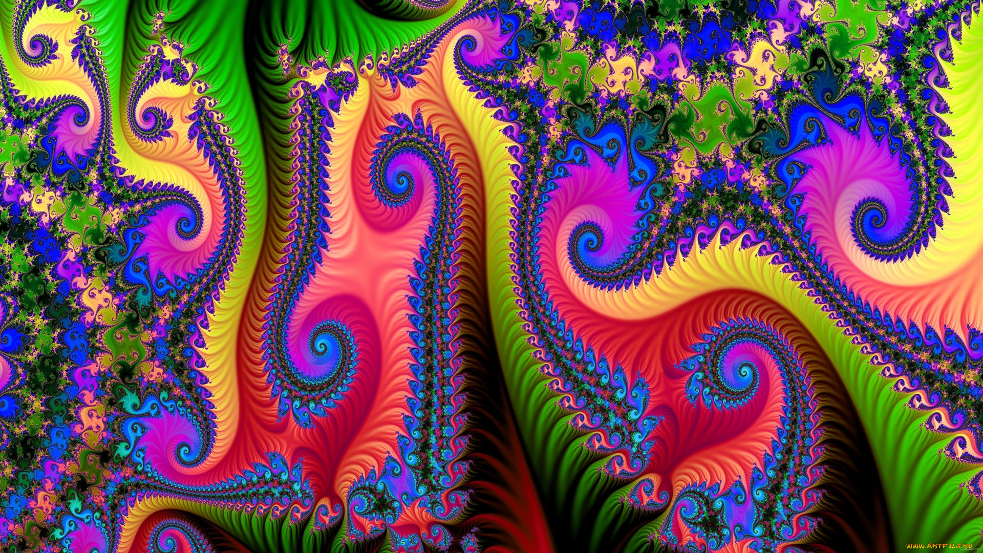 3д, графика, фракталы, , fractal, узор, цвет, фон