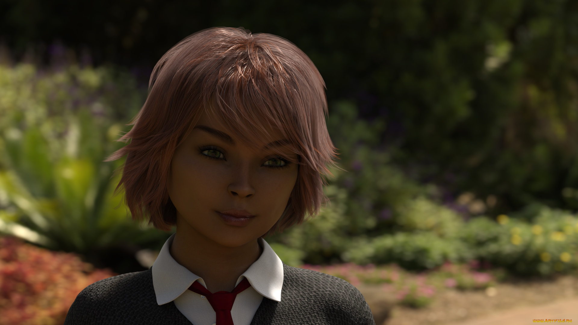 3д, графика, портрет, , portraits, девушка, взгляд, фон