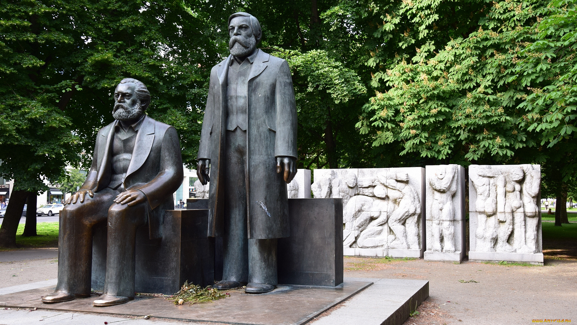 берлин, города, -, памятники, , скульптуры, , арт-объекты, карл, маркс, фридрих, энгельс