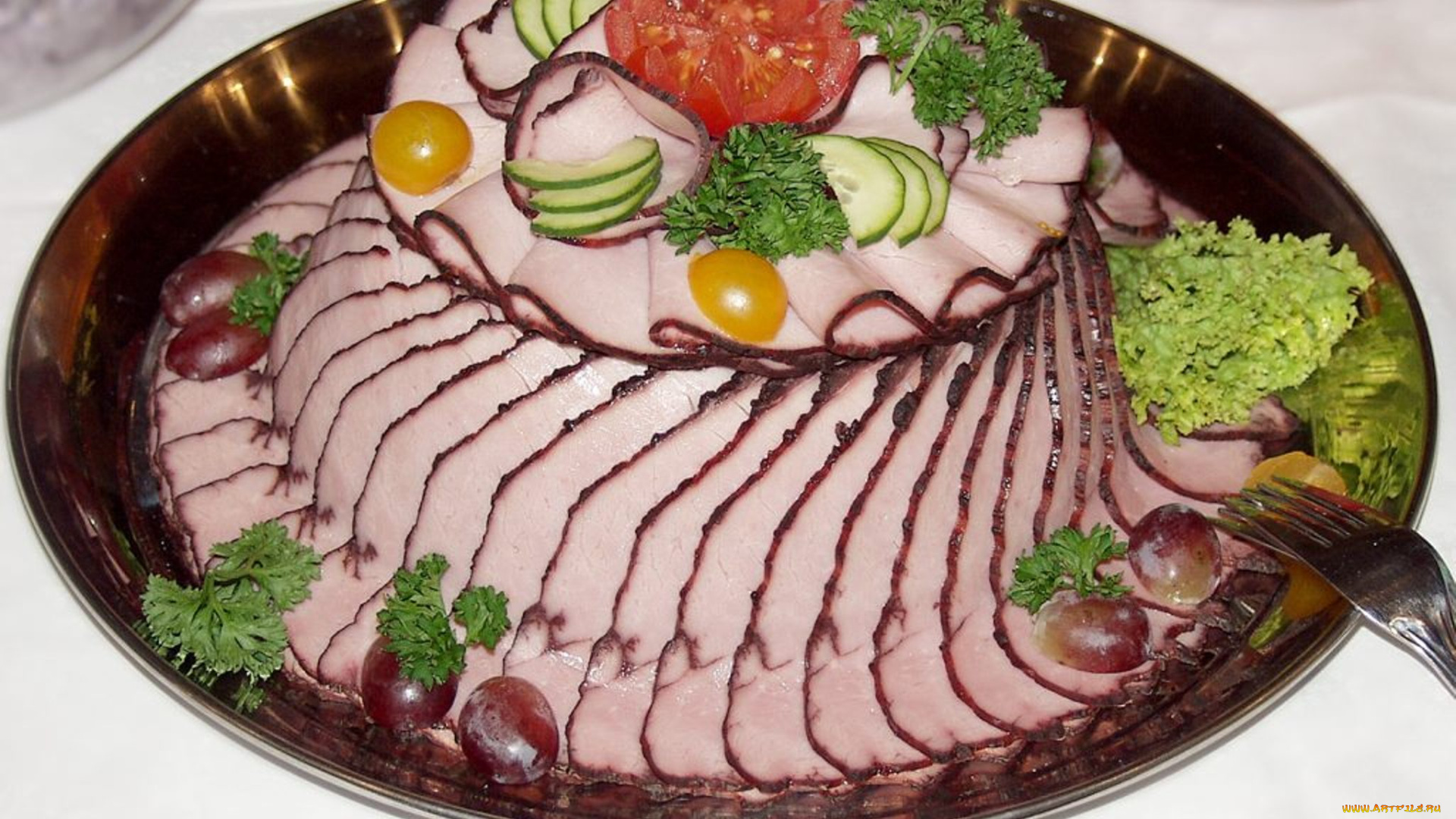 еда, колбасные, изделия, томаты, помидоры, зелень, огурцы, колбаса