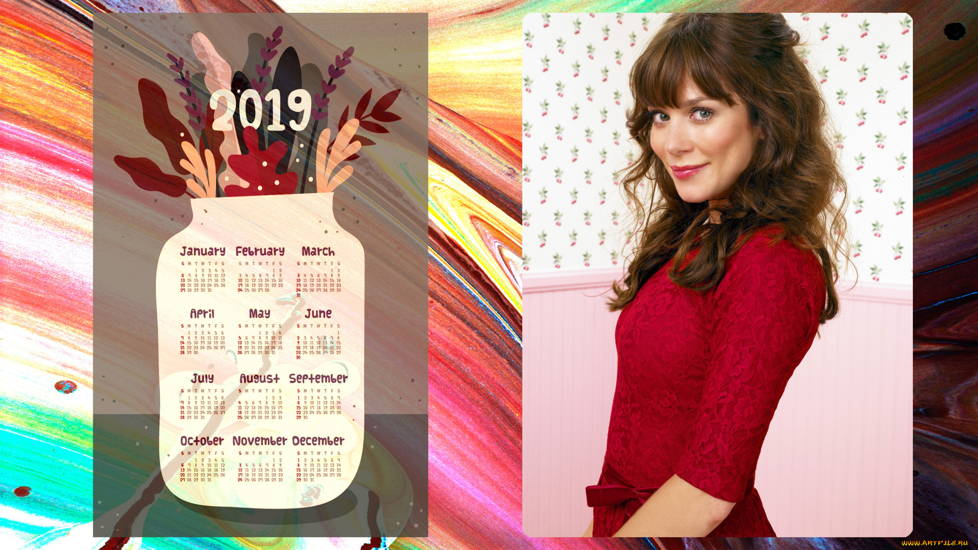 календари, девушки, улыбка, взгляд, женщина