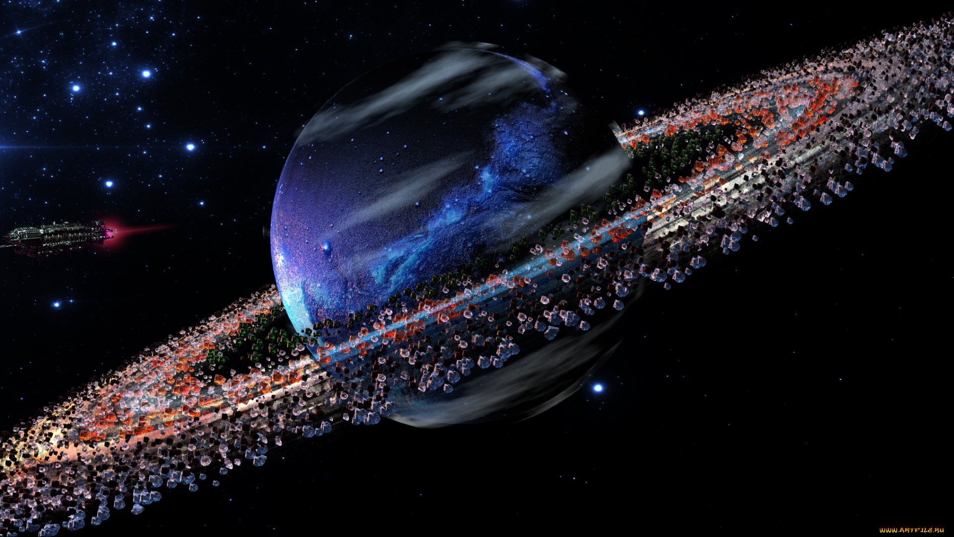 космос, арт, звезды, галактики, вселенная, планета