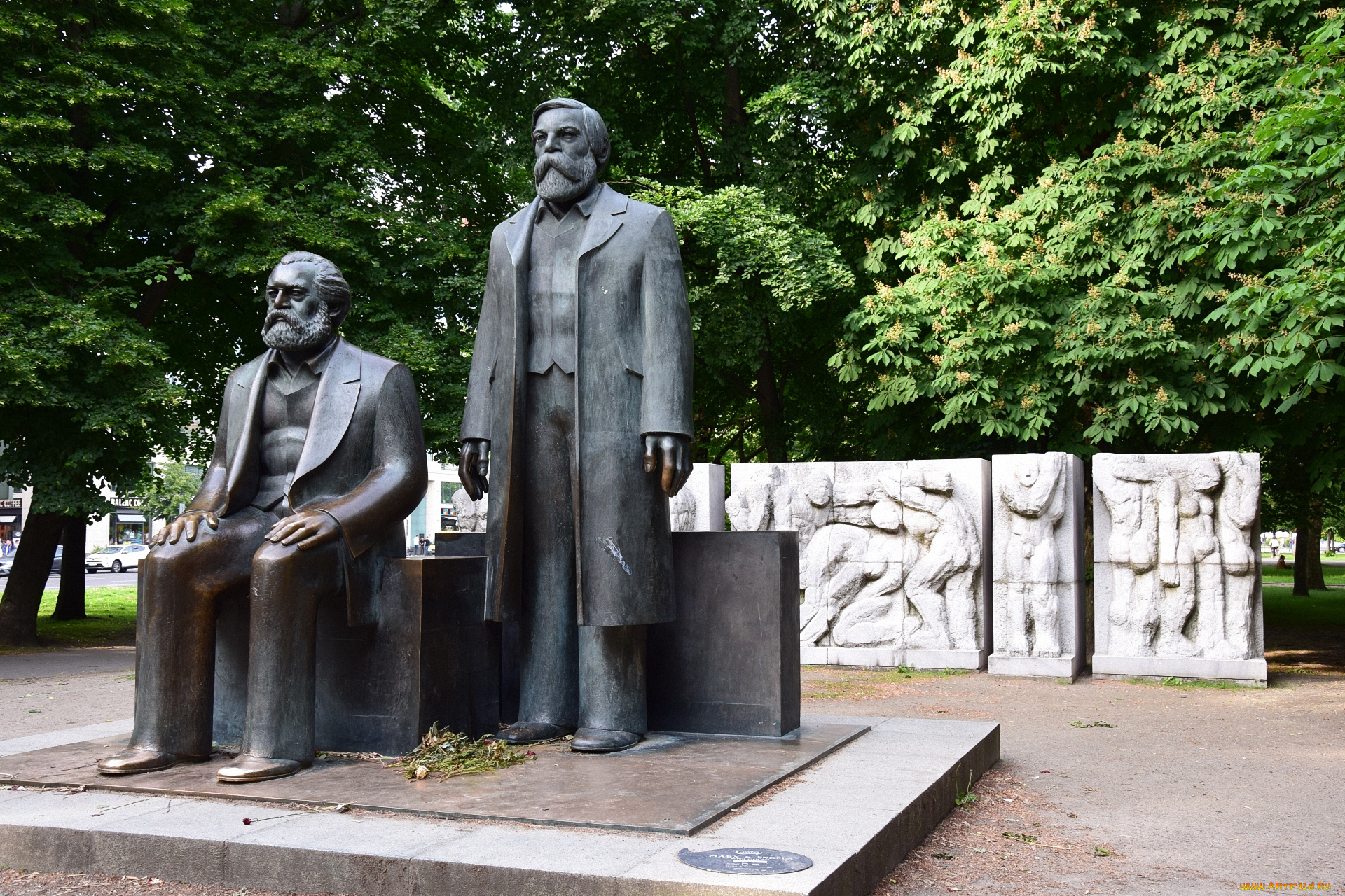 берлин, города, -, памятники, , скульптуры, , арт-объекты, карл, маркс, фридрих, энгельс
