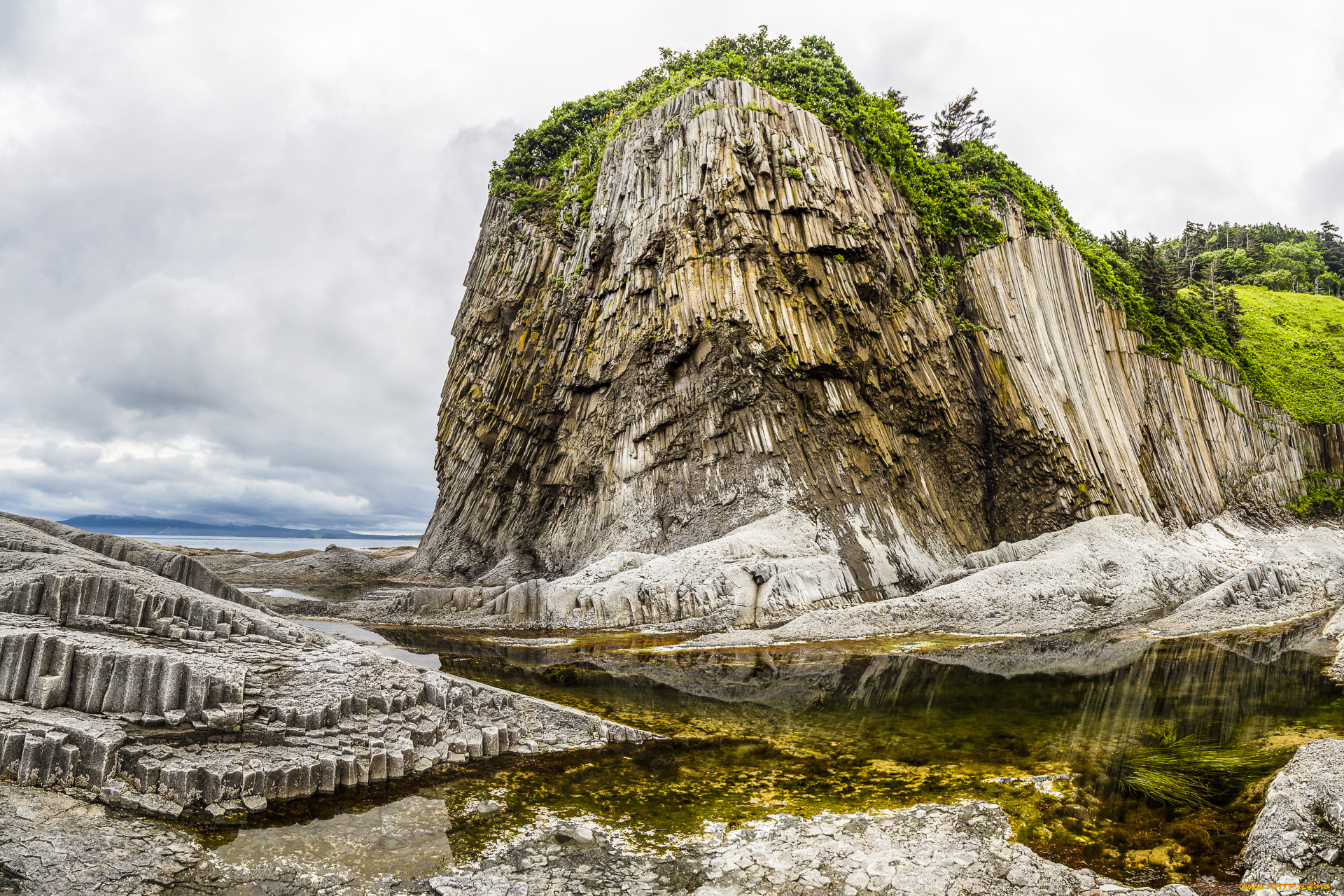 кунашир, мыс, столбчатый, природа, побережье, остров, курилы, россия, кунашир, мыс, столбчатый