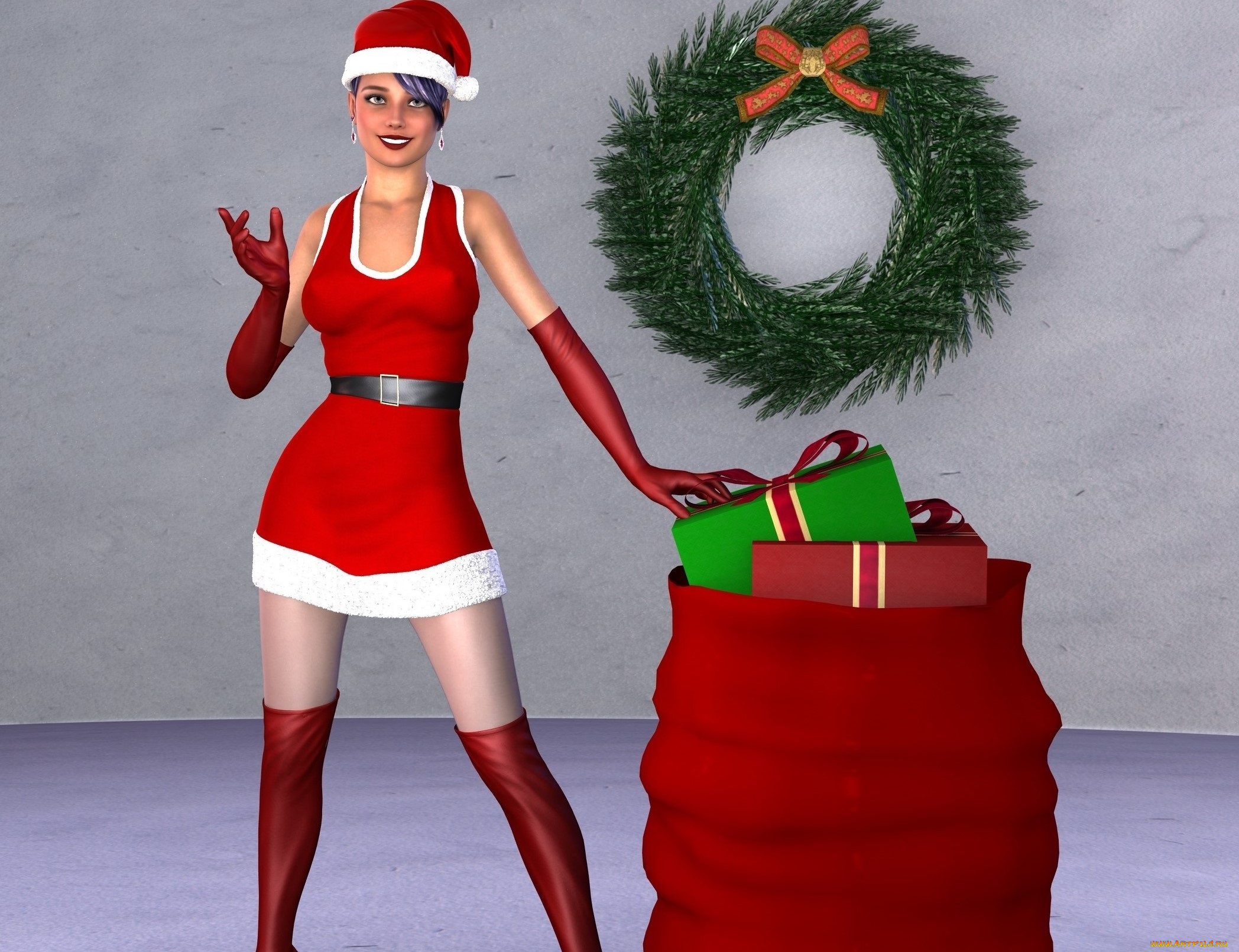 3д, графика, праздники, , holidays, фон, взгляд, девушка