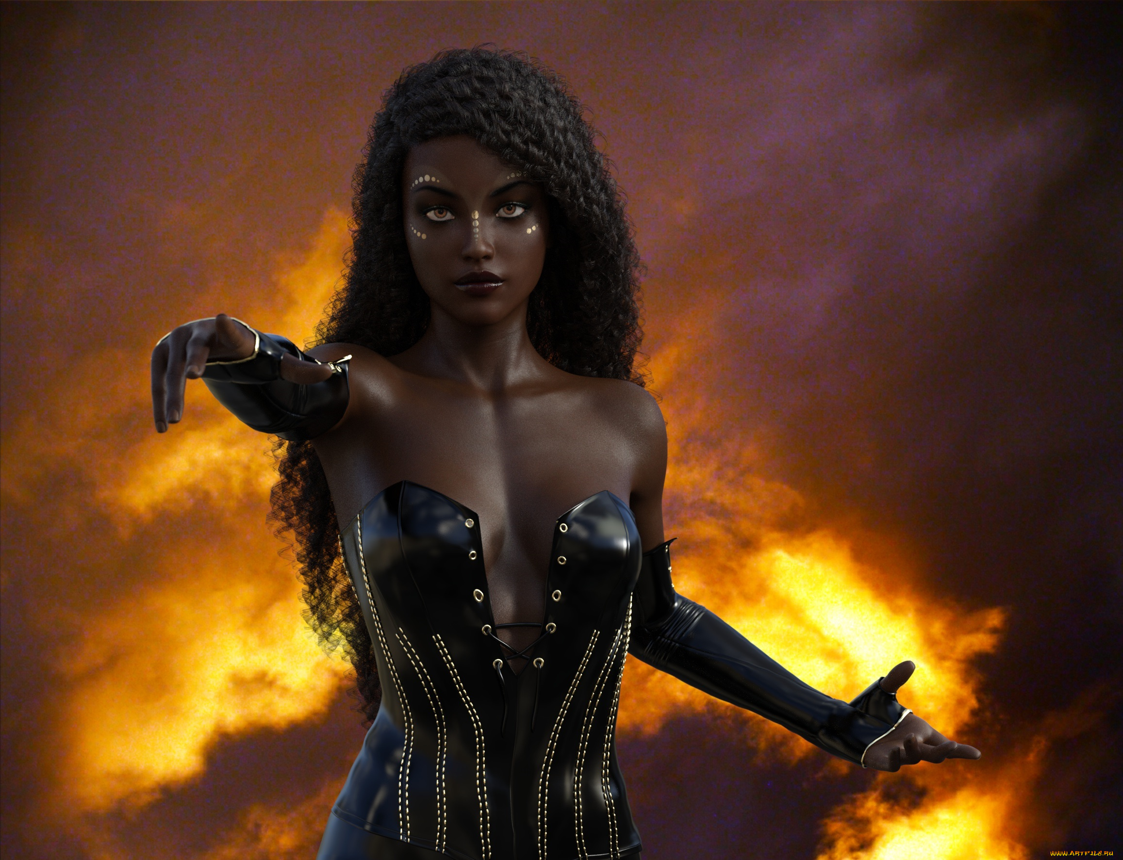 3д, графика, фантазия, , fantasy, фон, взгляд, девушка