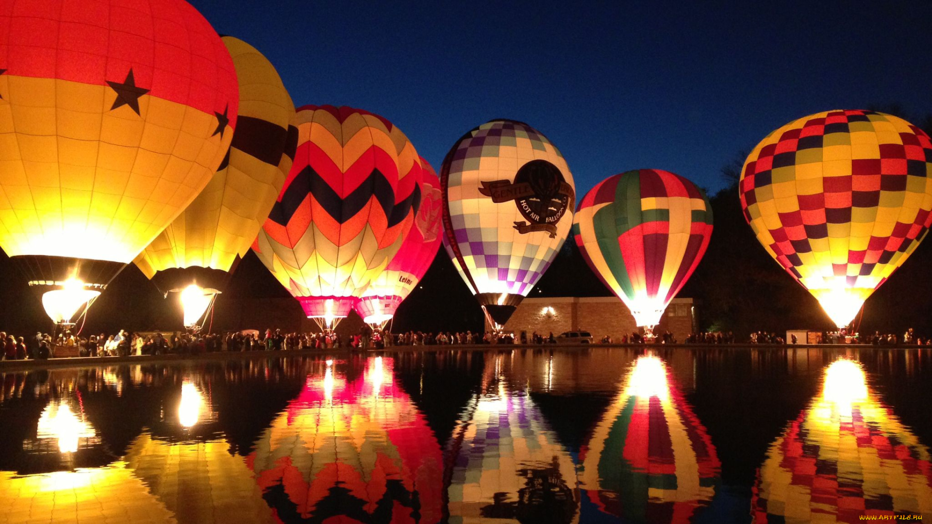 авиация, воздушные, шары, дирижабли, ночь, огни, воздушные, шары
