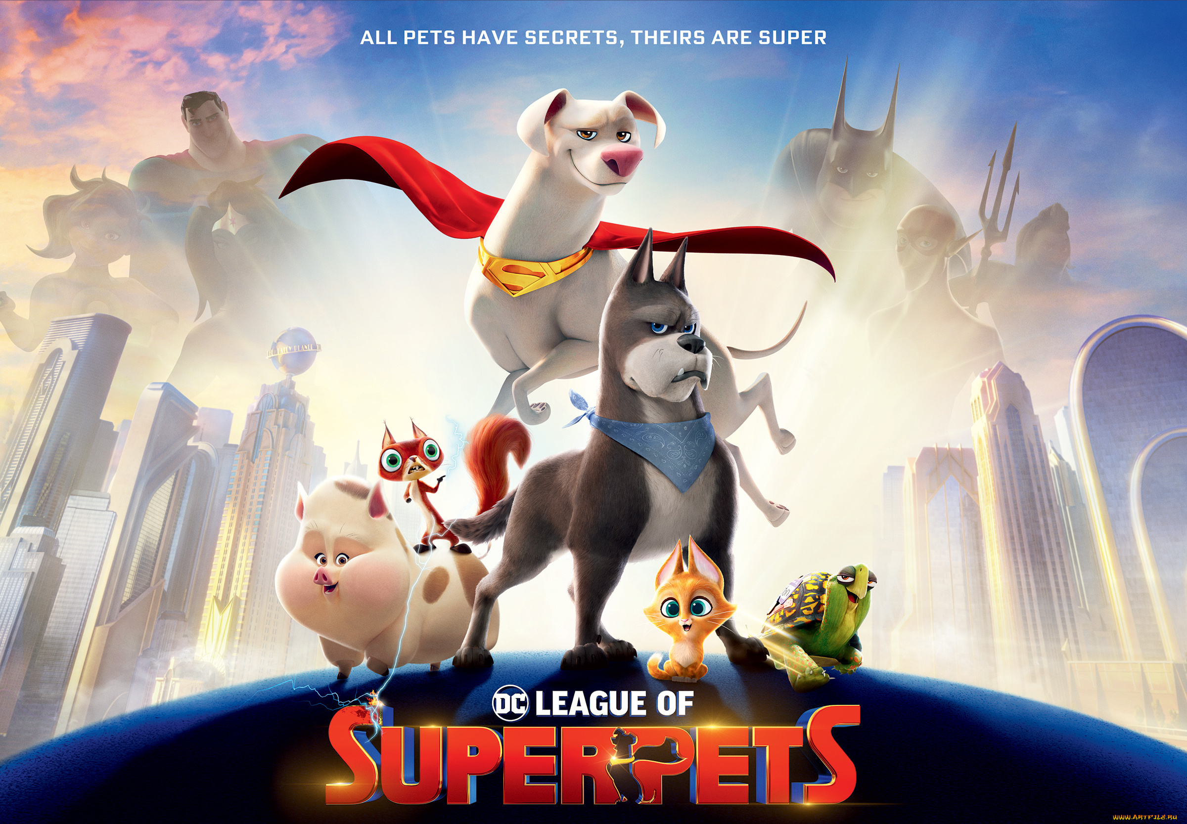dc, league, of, super-pets, ||, 2022, мультфильмы, dc, league, of, super-pets, cуперпитомцы, постер, персонаж, плакат