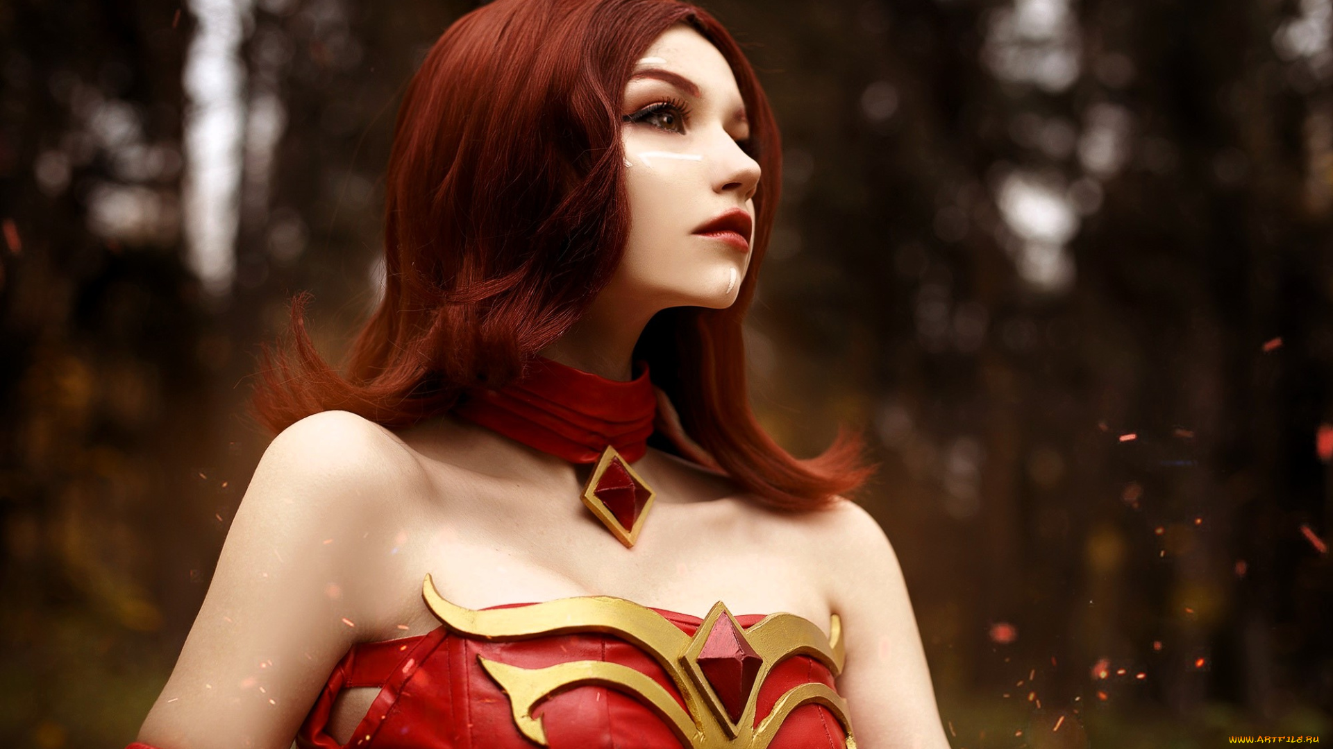 девушки, tenletters, образ, косплей, наряд, костюм, лес, осень