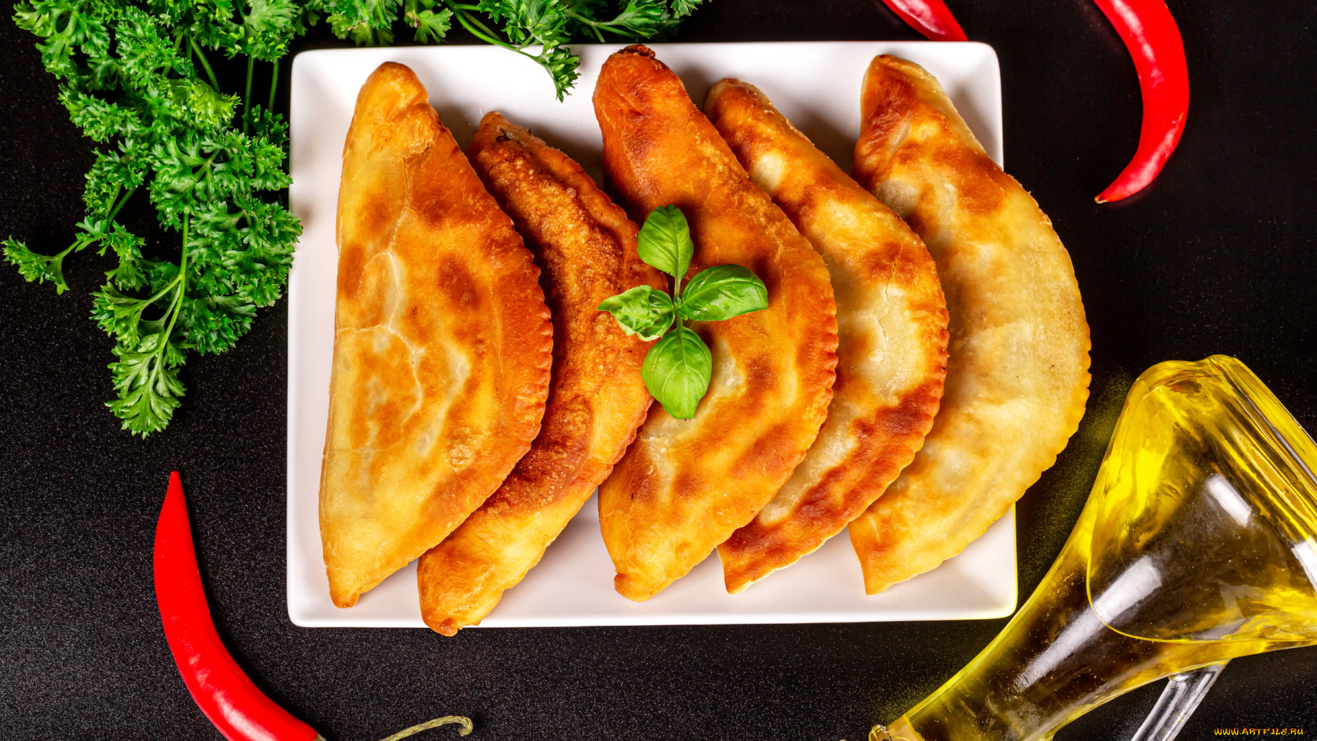 еда, разное, перец, зелень, чебуреки