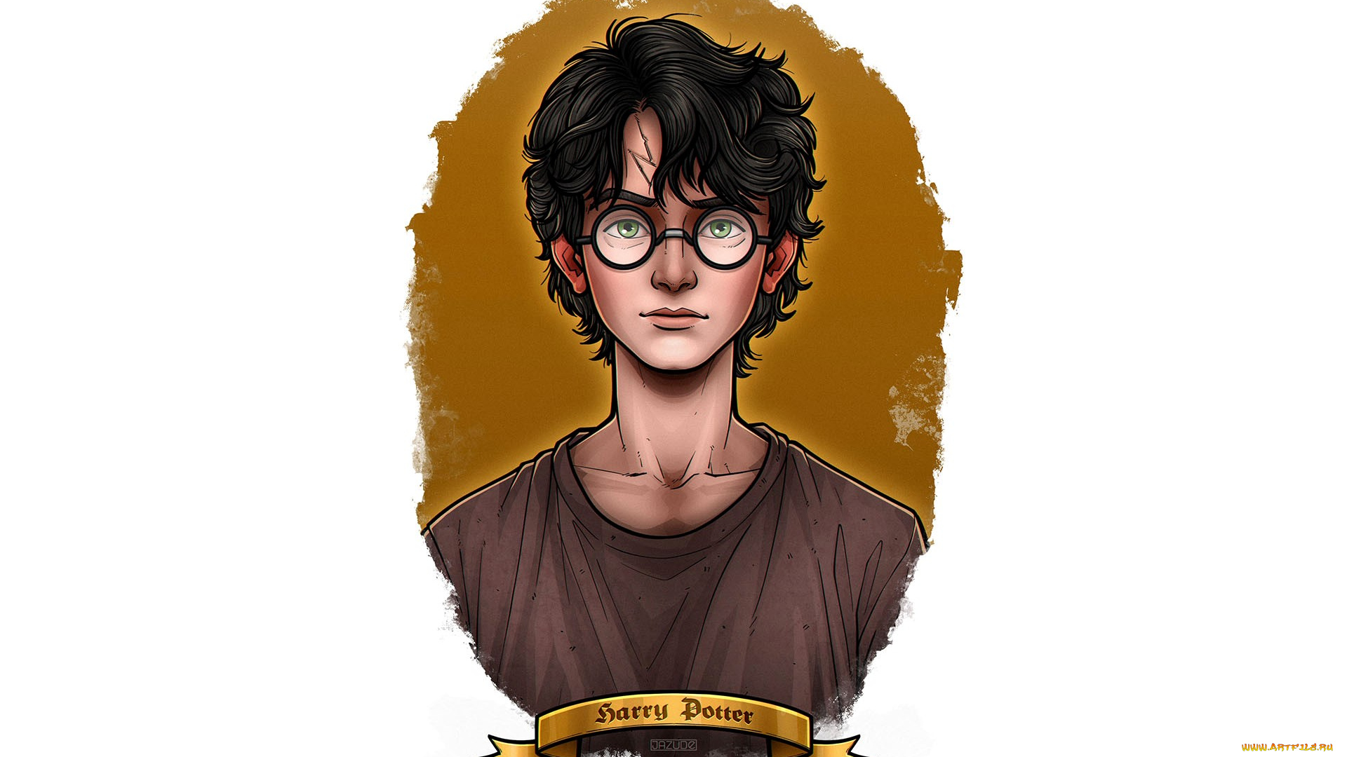 рисованное, кино, , мультфильмы, гарри, поттер, шрам, футболка, мальчик, портрет