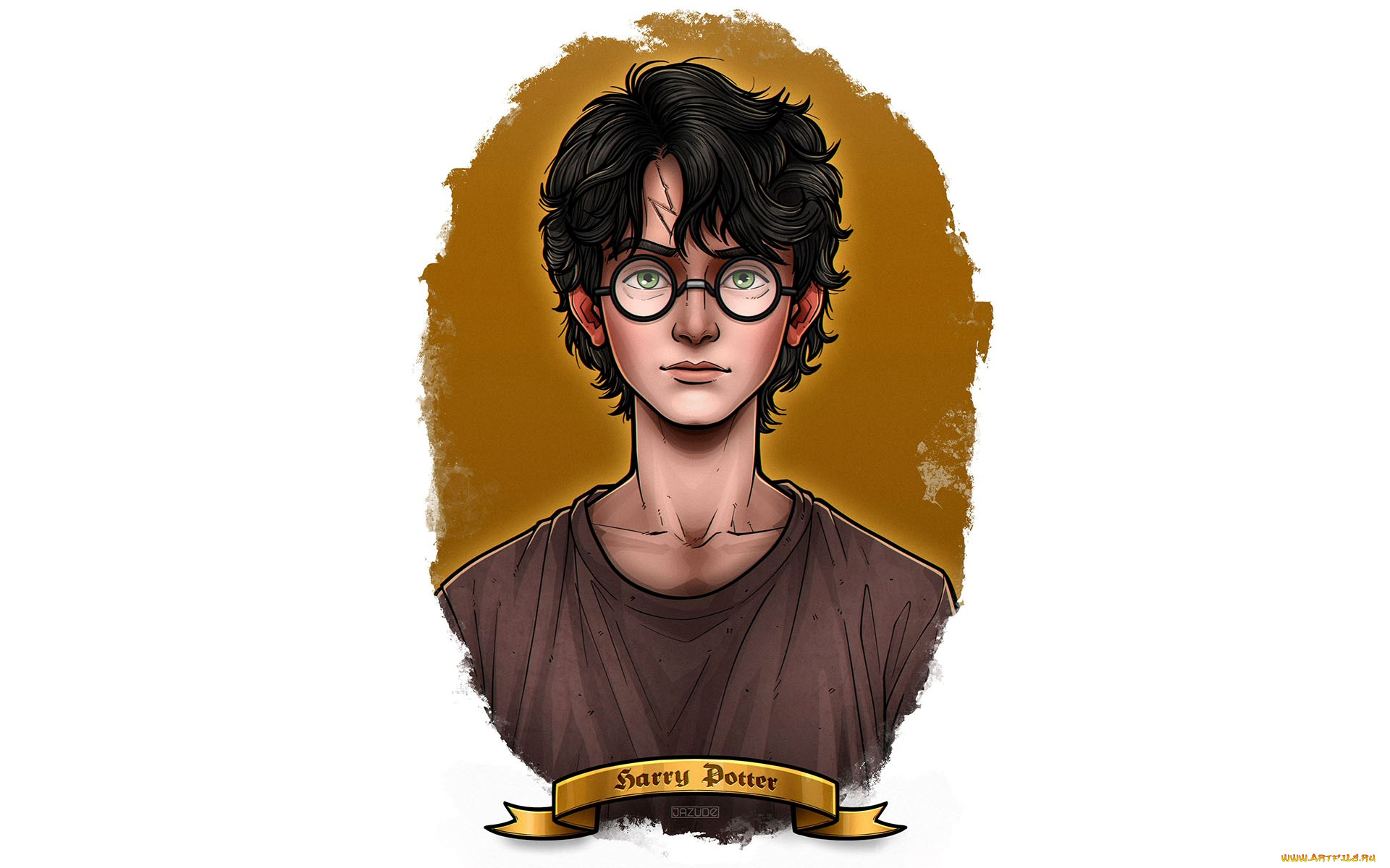 рисованное, кино, , мультфильмы, гарри, поттер, шрам, футболка, мальчик, портрет