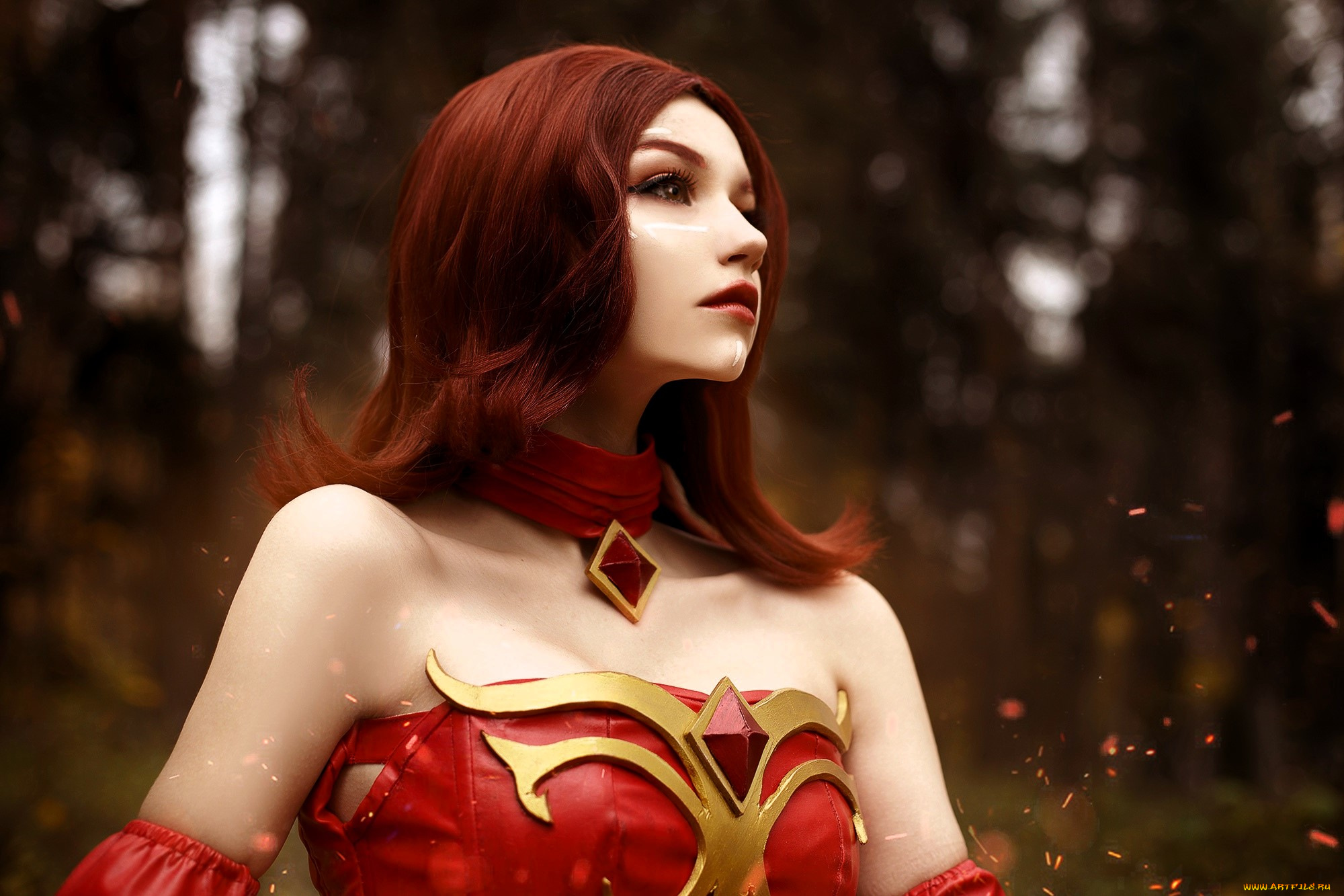 девушки, tenletters, образ, косплей, наряд, костюм, лес, осень