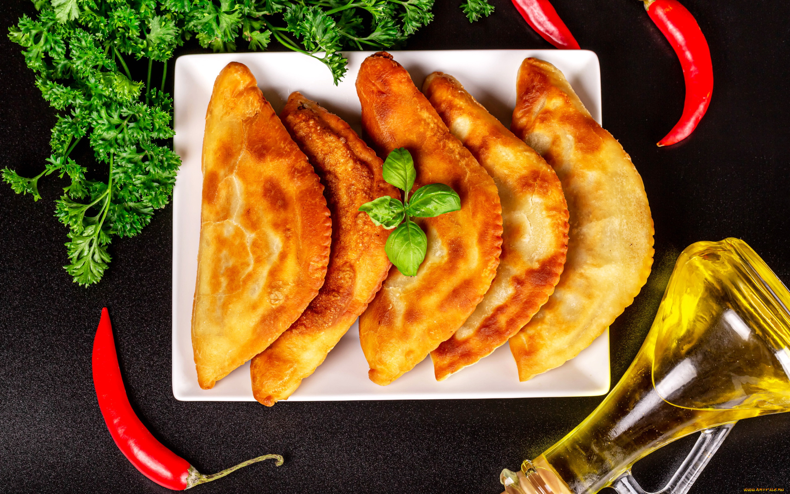 еда, разное, перец, зелень, чебуреки