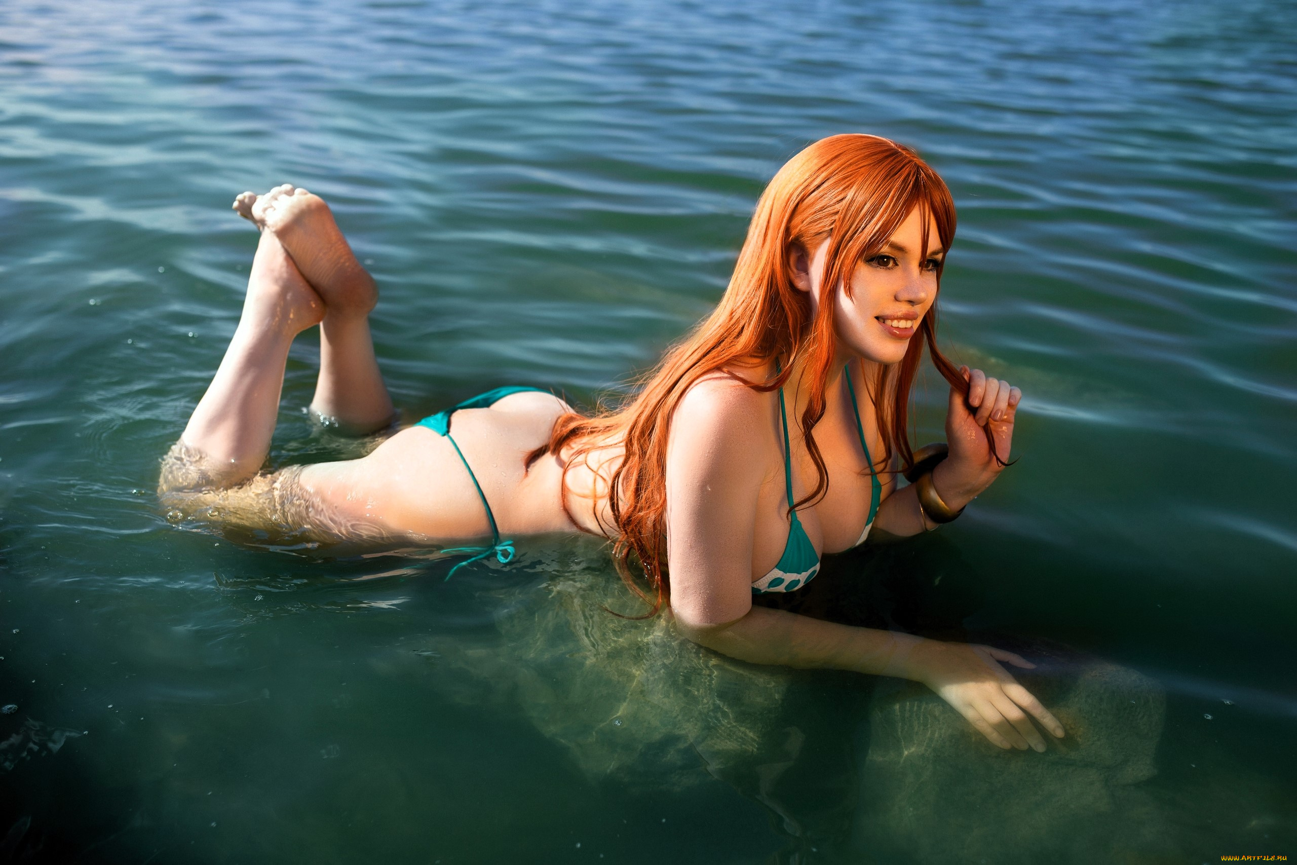 девушки, алиса, арефьева, образ, косплей, купальник, рыжая, море