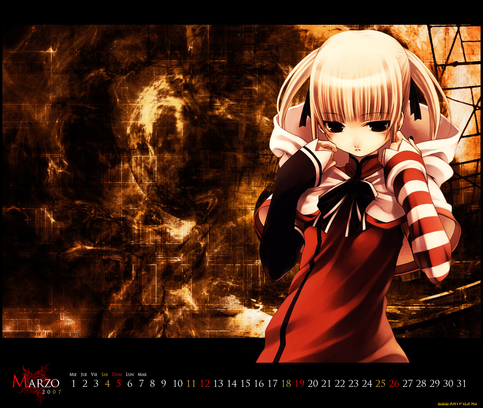 календари, аниме