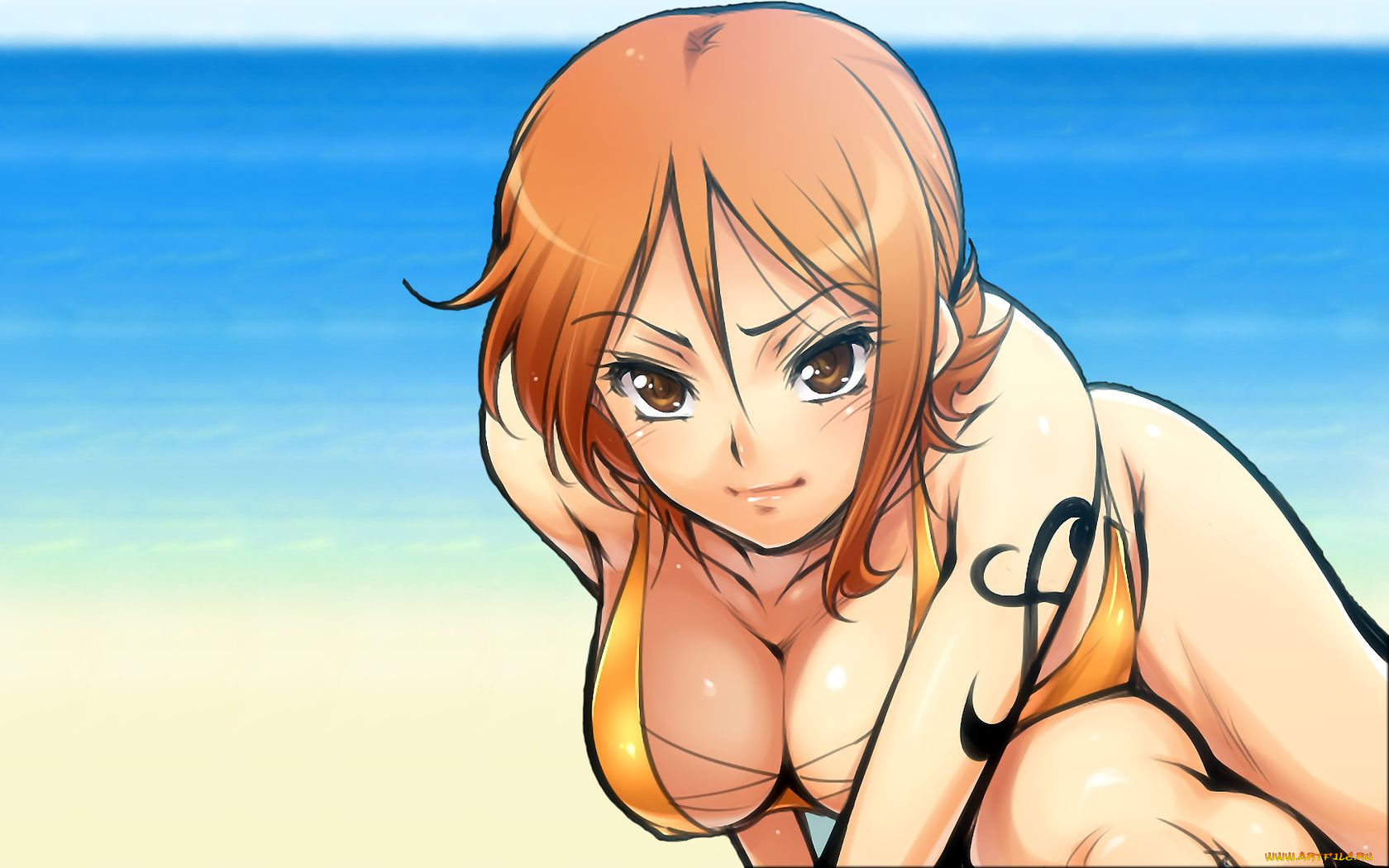 аниме, one, piece, nami