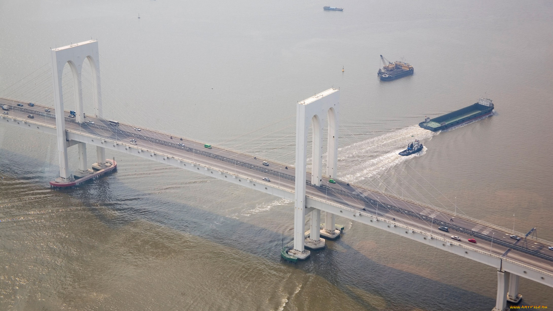 города, мосты, река, опоры, переезд