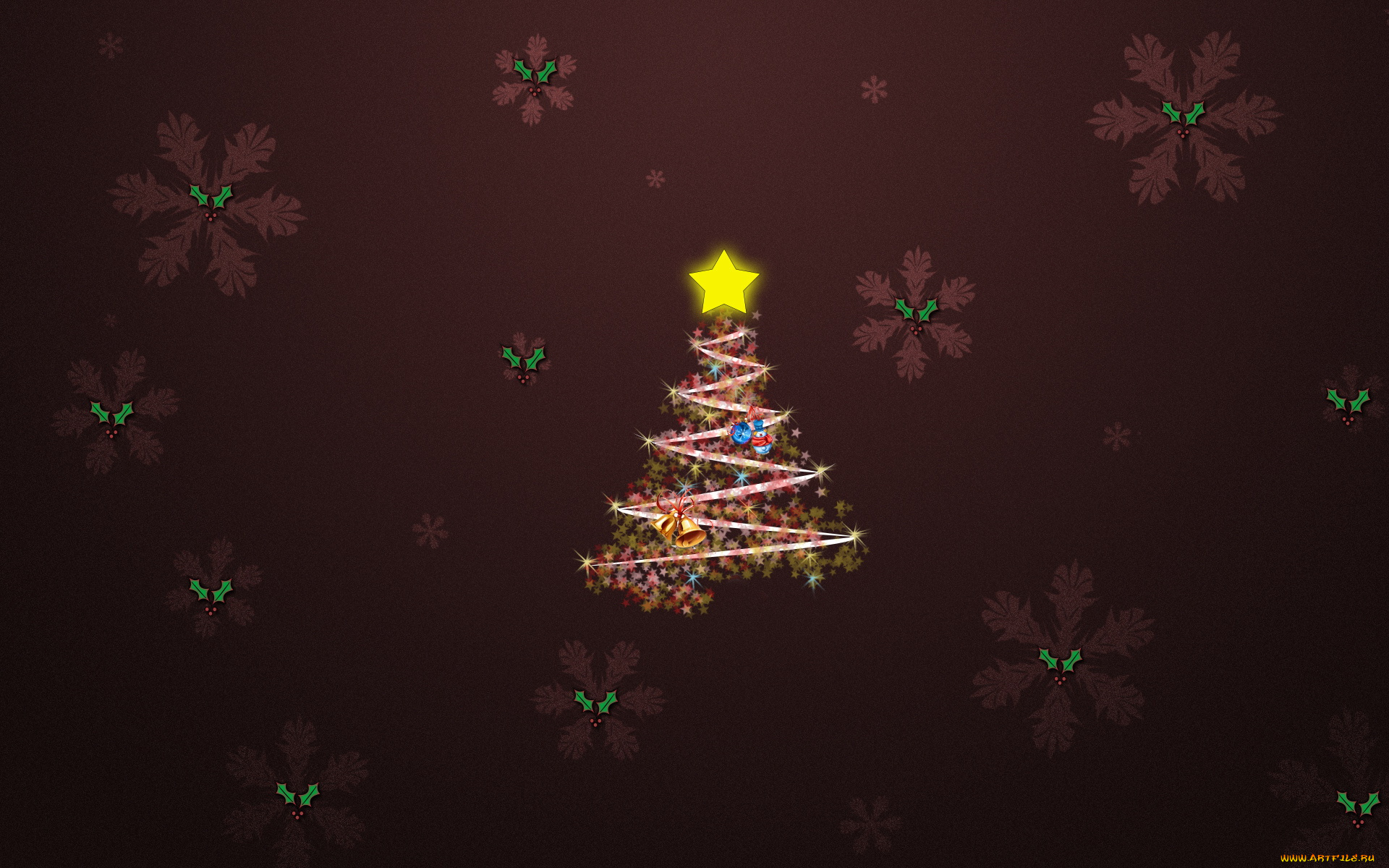 праздничные, векторная, графика, новый, год, елка, снежинки