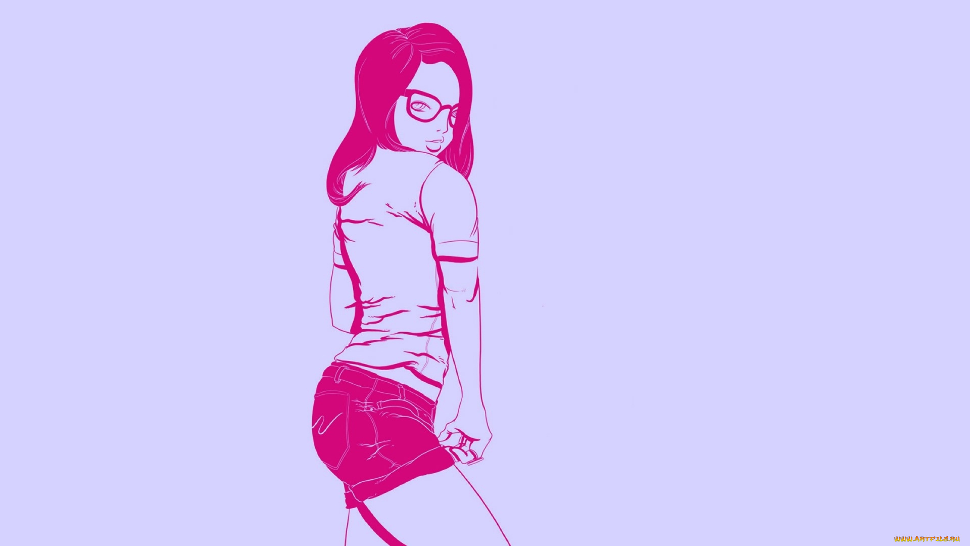 рисованные, люди, фон, девушка