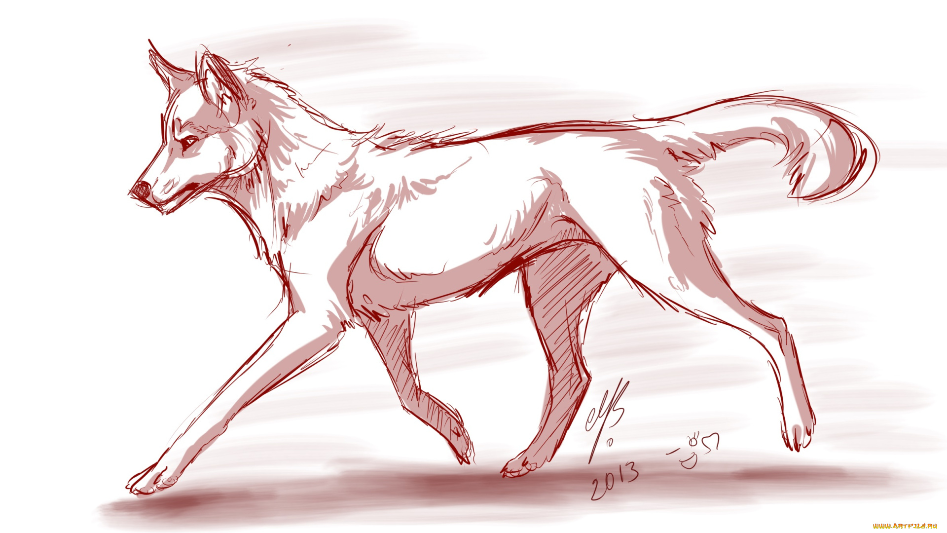 рисованные, животные, собаки, собака