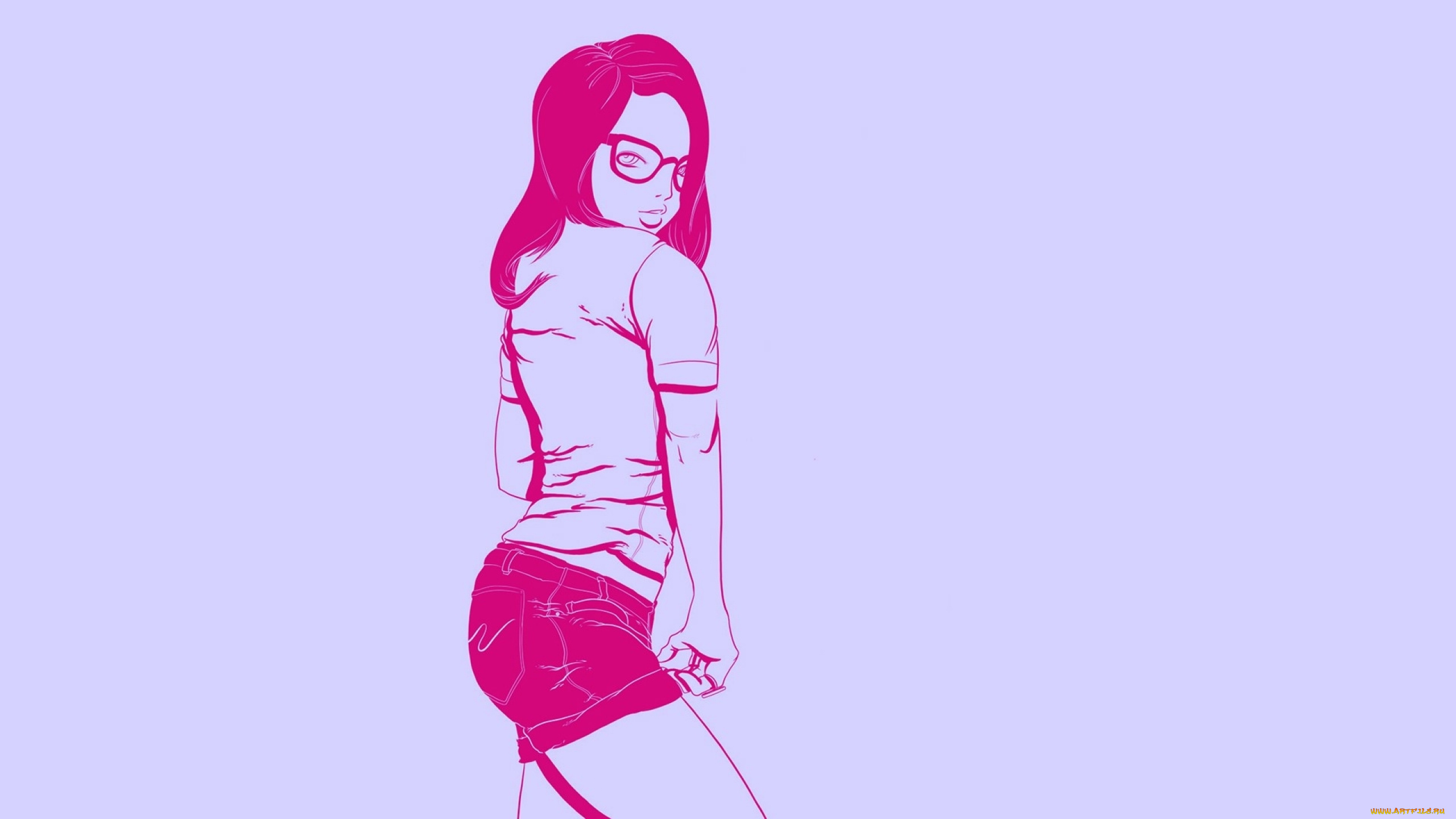 рисованные, люди, фон, девушка