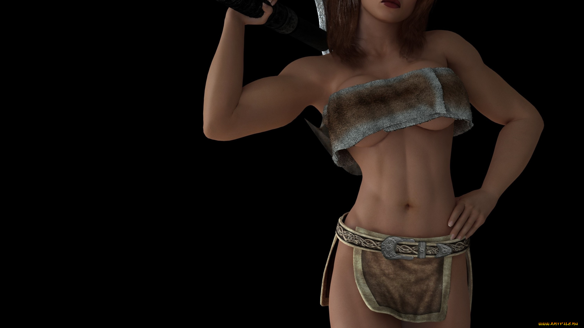 3д, графика, люди, , people, девушка, оружие, фон, взгляд