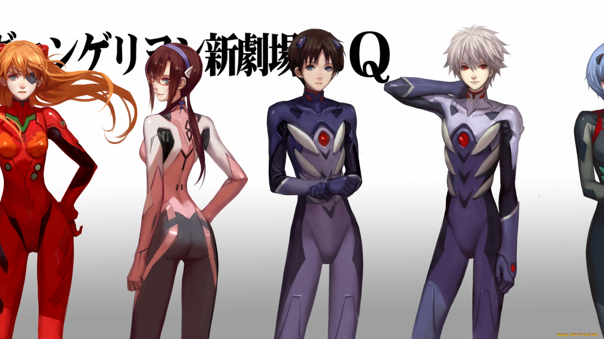 аниме, evangelion, девушки, genesis, neon, персонажи, костюмы, парни