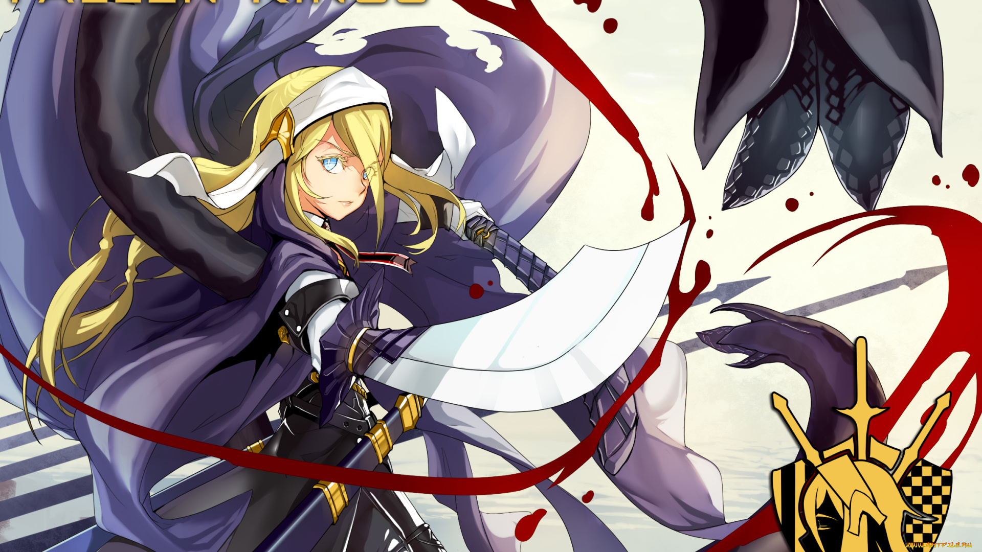 аниме, pixiv, fantasia, fantasia, pixiv, оружие, ножны, меч, арт, realmbw, блондинка, девушка