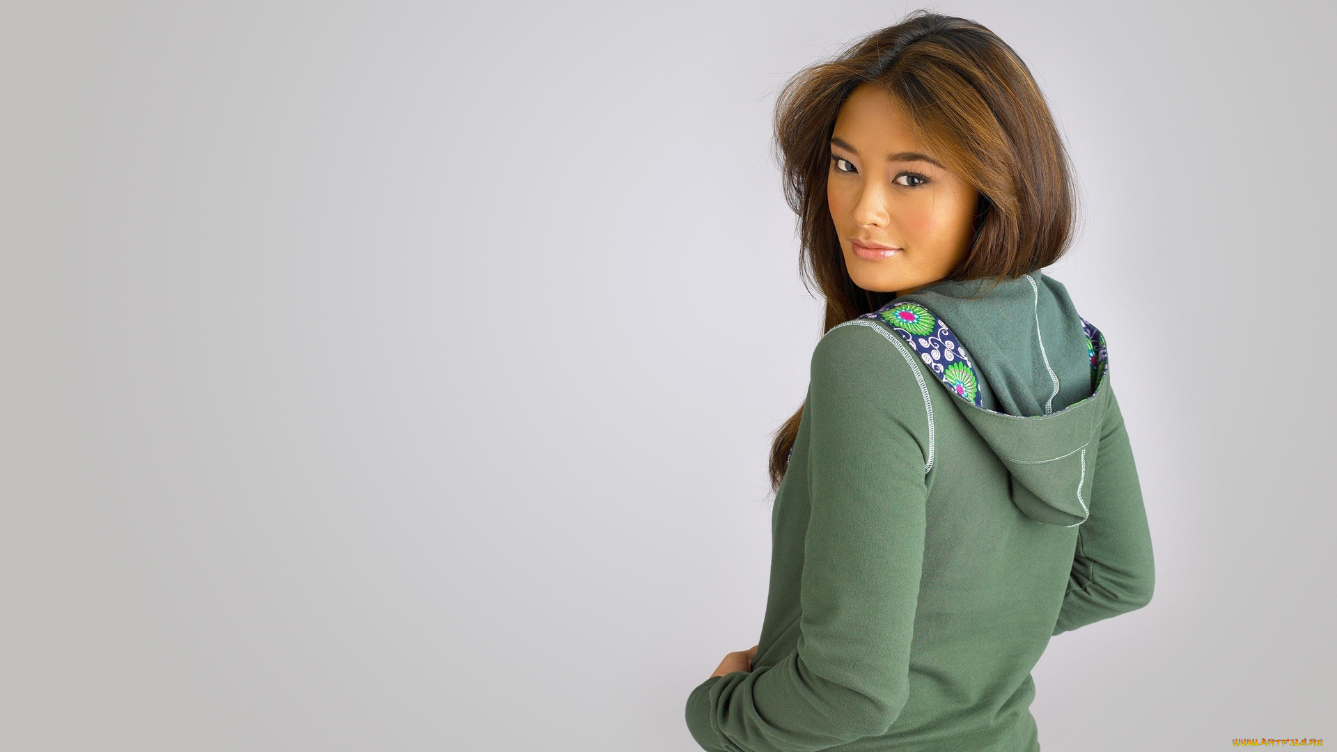 девушки, jarah, mariano, капюшон, толстовка, модель, азиатка