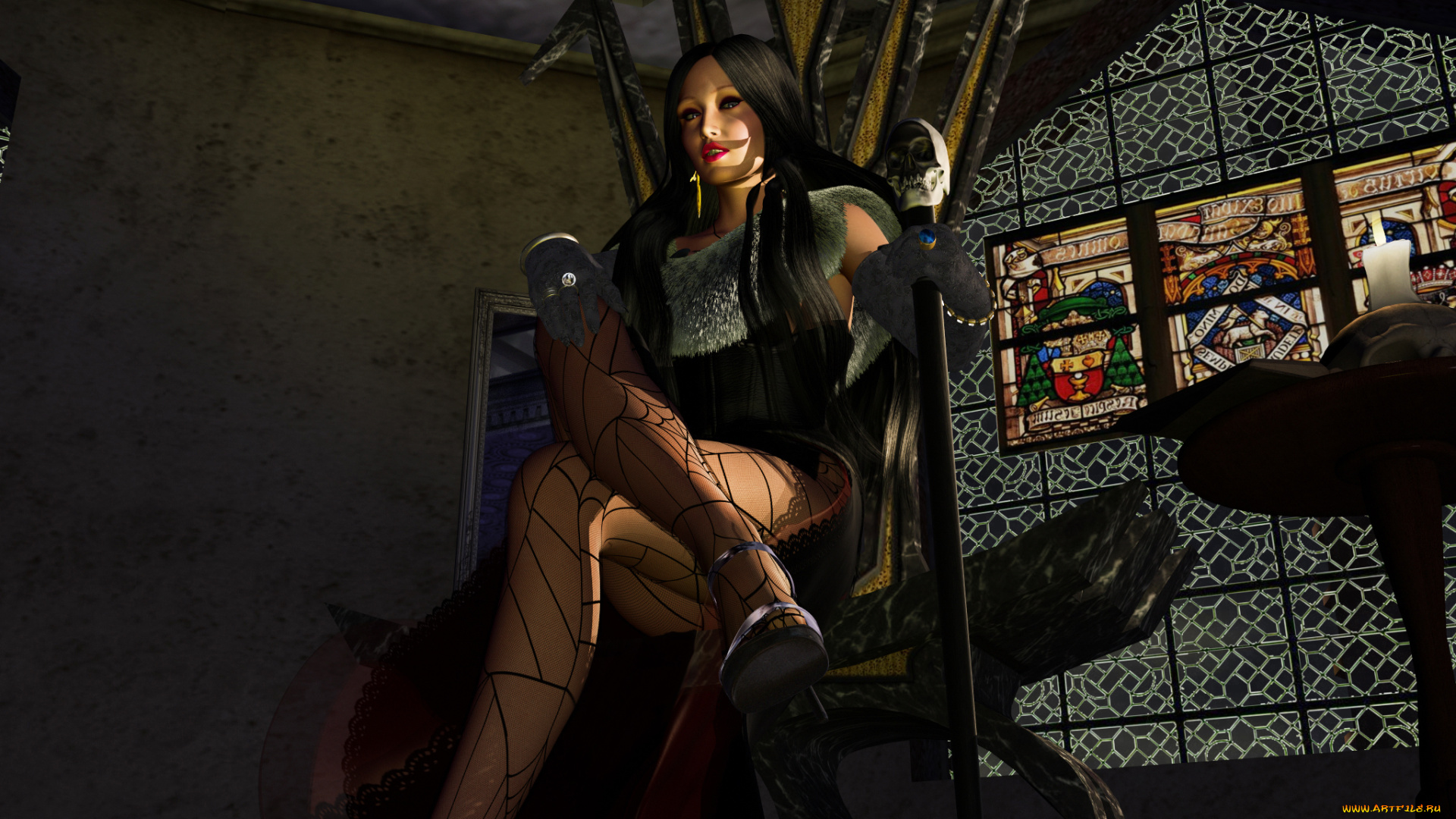 3д, графика, фантазия, , fantasy, фон, взгляд, девушка