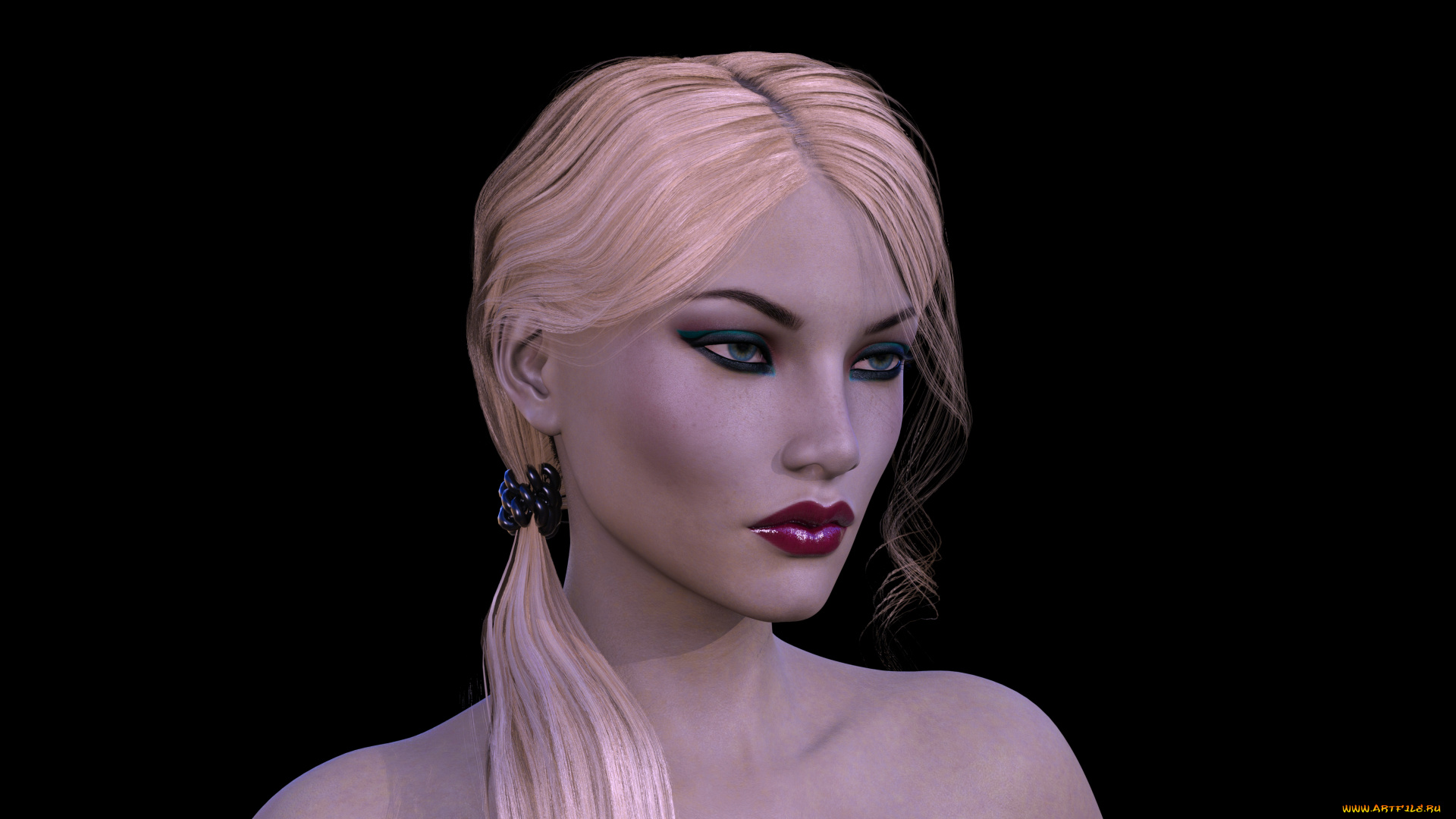 3д, графика, портрет, , portraits, блондинка, фон, взгляд, девушка