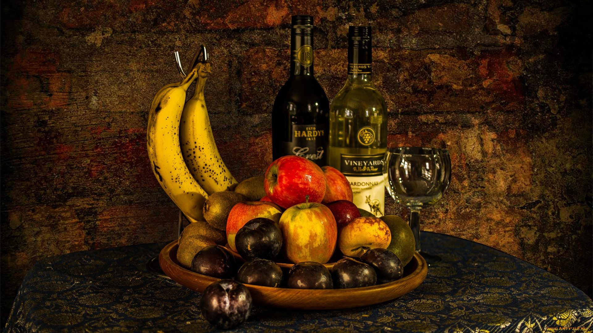 еда, натюрморт, вино, фрукты